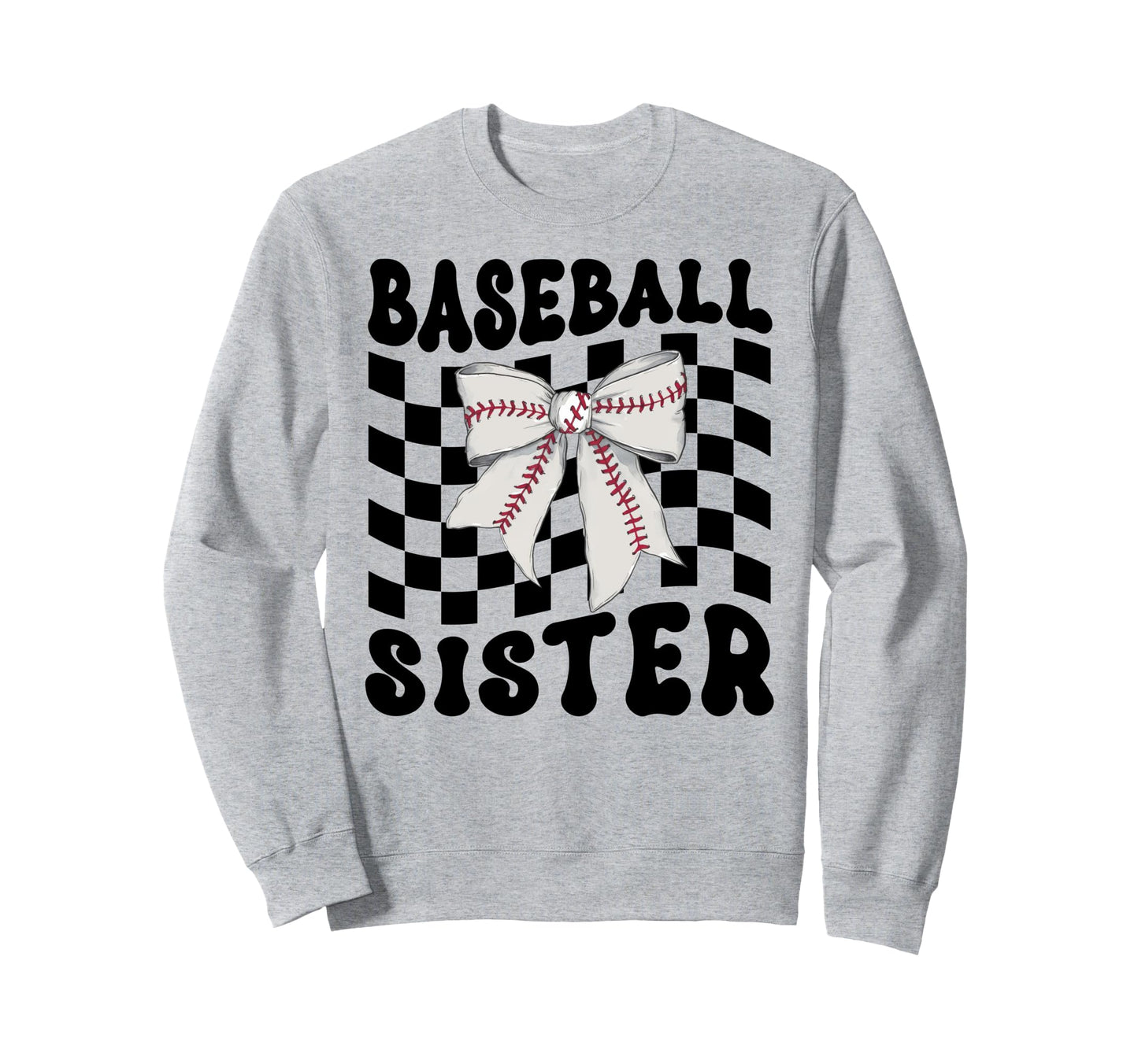 Baseball Sister Coquette Bow Funny Sweatshirt - Custom Art Print Men Women - T-Shirt, Sweatshirt, Hoodie