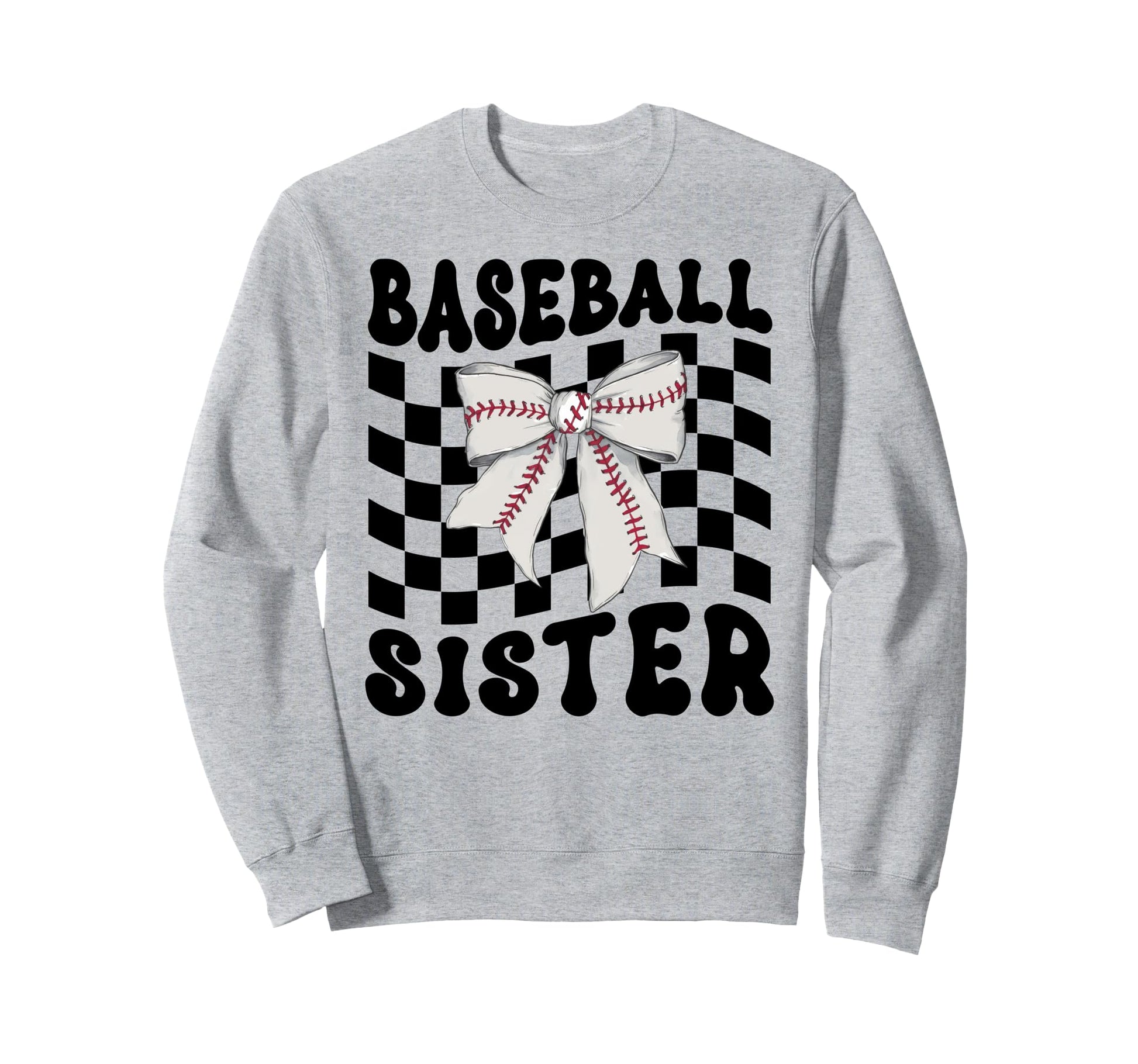 Baseball Sister Coquette Bow Funny Sweatshirt - Custom Art Print Men Women - T-Shirt, Sweatshirt, Hoodie