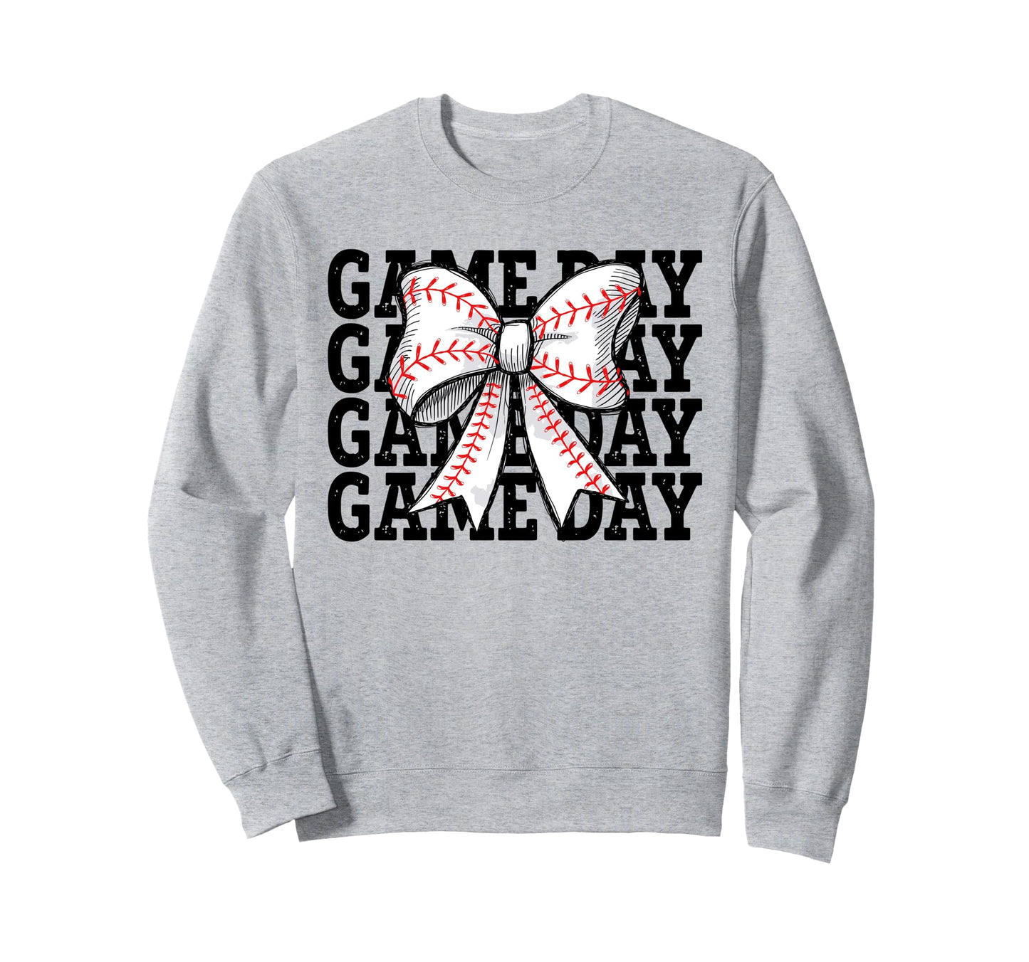 Baseball Game Day Coquette Bow Sweatshirt - Novelty Apparel for Adults - T-Shirt, Sweatshirt, Hoodie