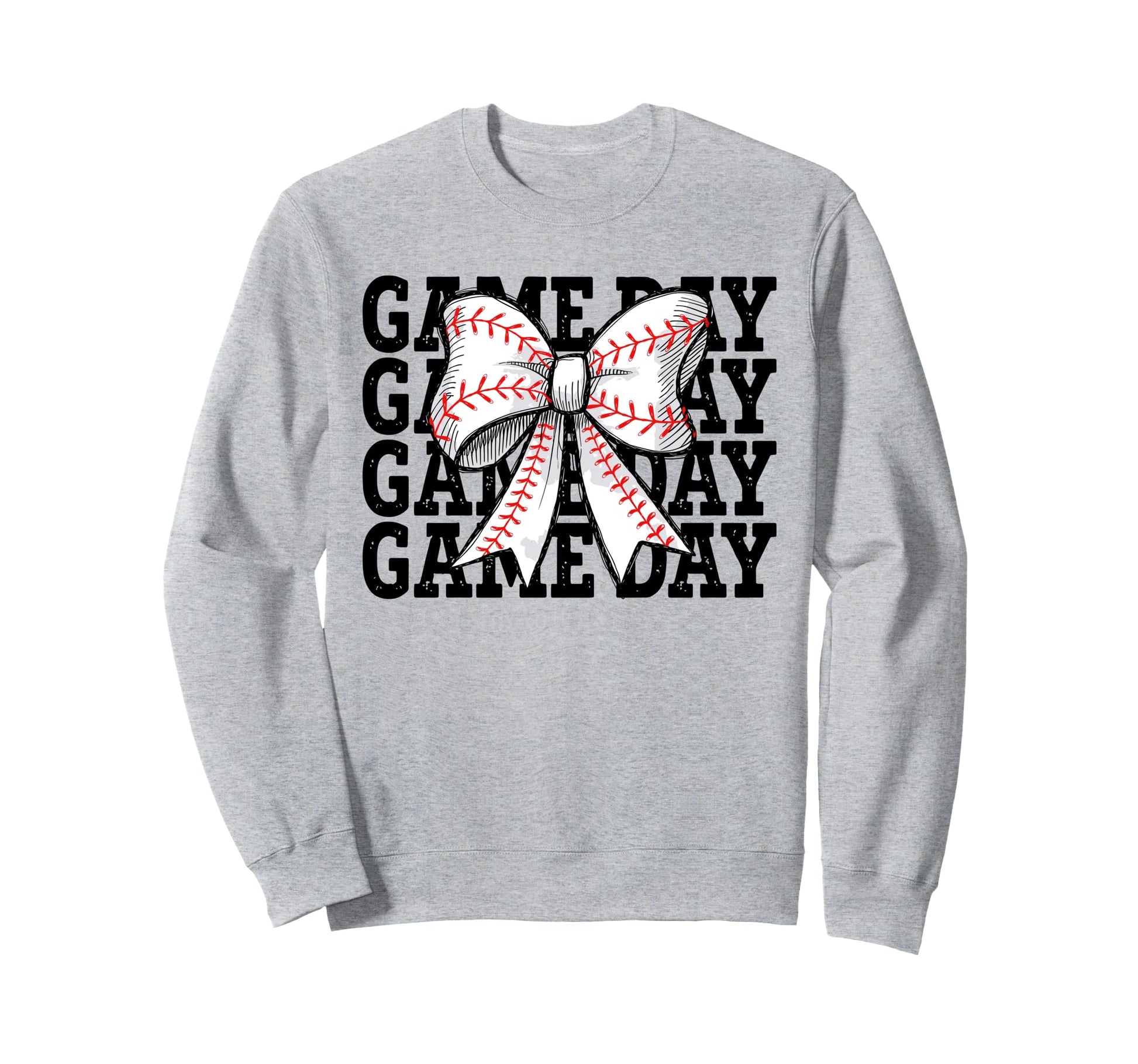 Baseball Game Day Coquette Bow Sweatshirt - Novelty Apparel for Adults - T-Shirt, Sweatshirt, Hoodie