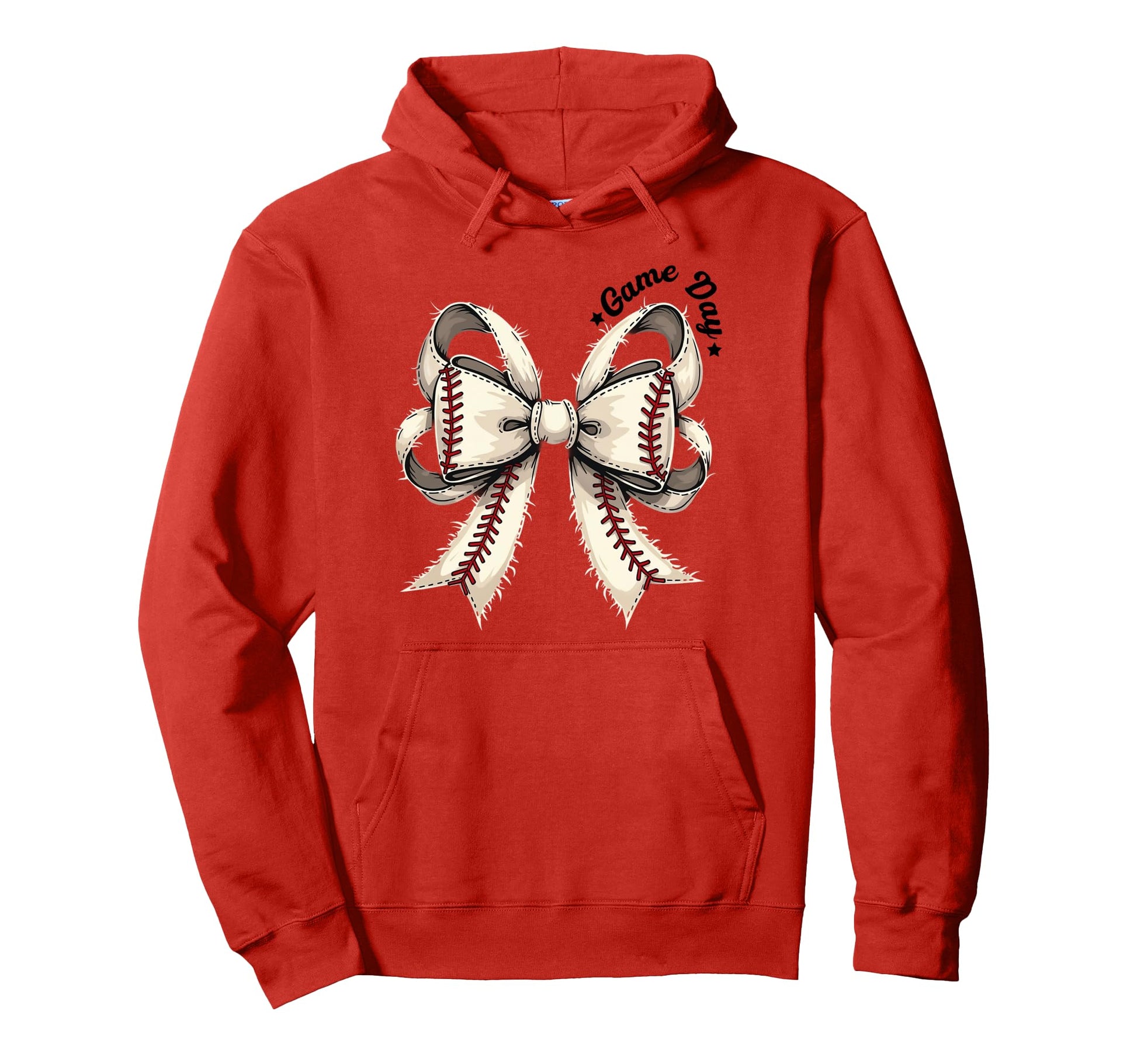 Game Day Baseball Coquette Bow Baseball Hoodie - Trendy Graphic Men Women - T-Shirt, Sweatshirt, Hoodie