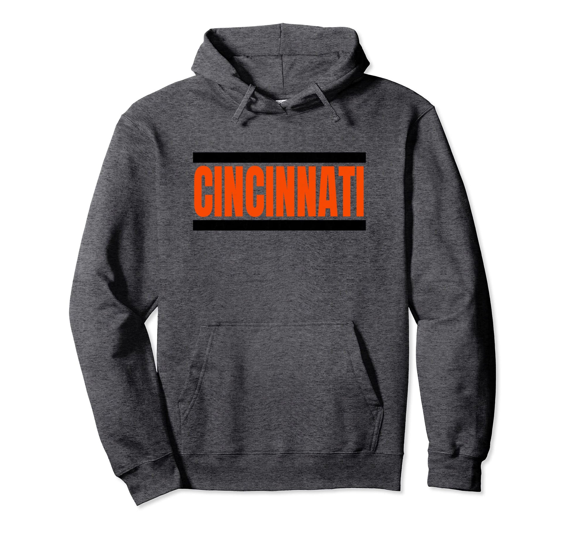 Striped Cincinnati Orange Black Stripe Hoodie - Unique Graphic Unisex - T-Shirt, Sweatshirt, Hoodie