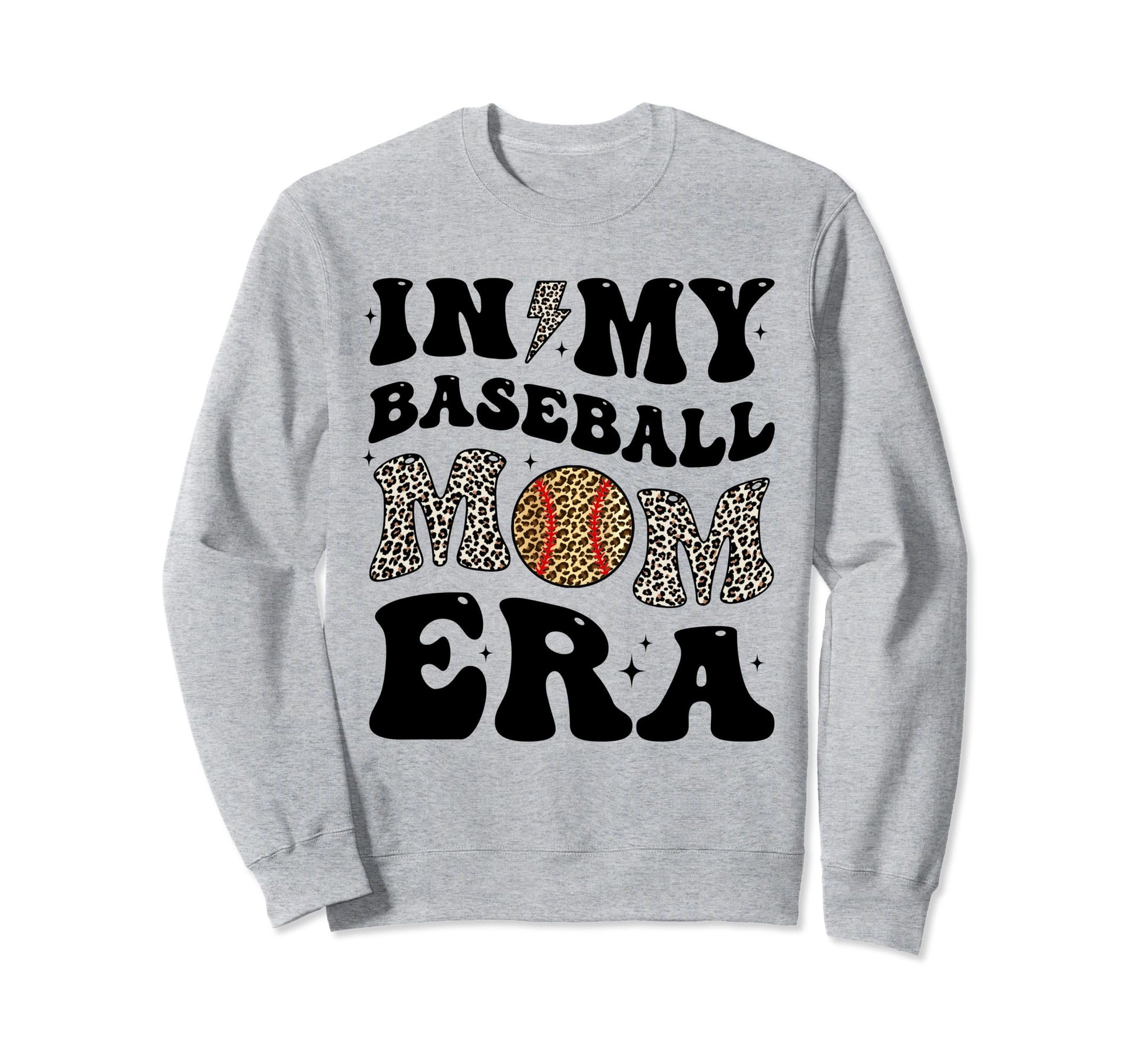 My Baseball Mom Era Leopard Mom Sweatshirt - Aesthetic Graphic for Adults - T-Shirt, Sweatshirt, Hoodie