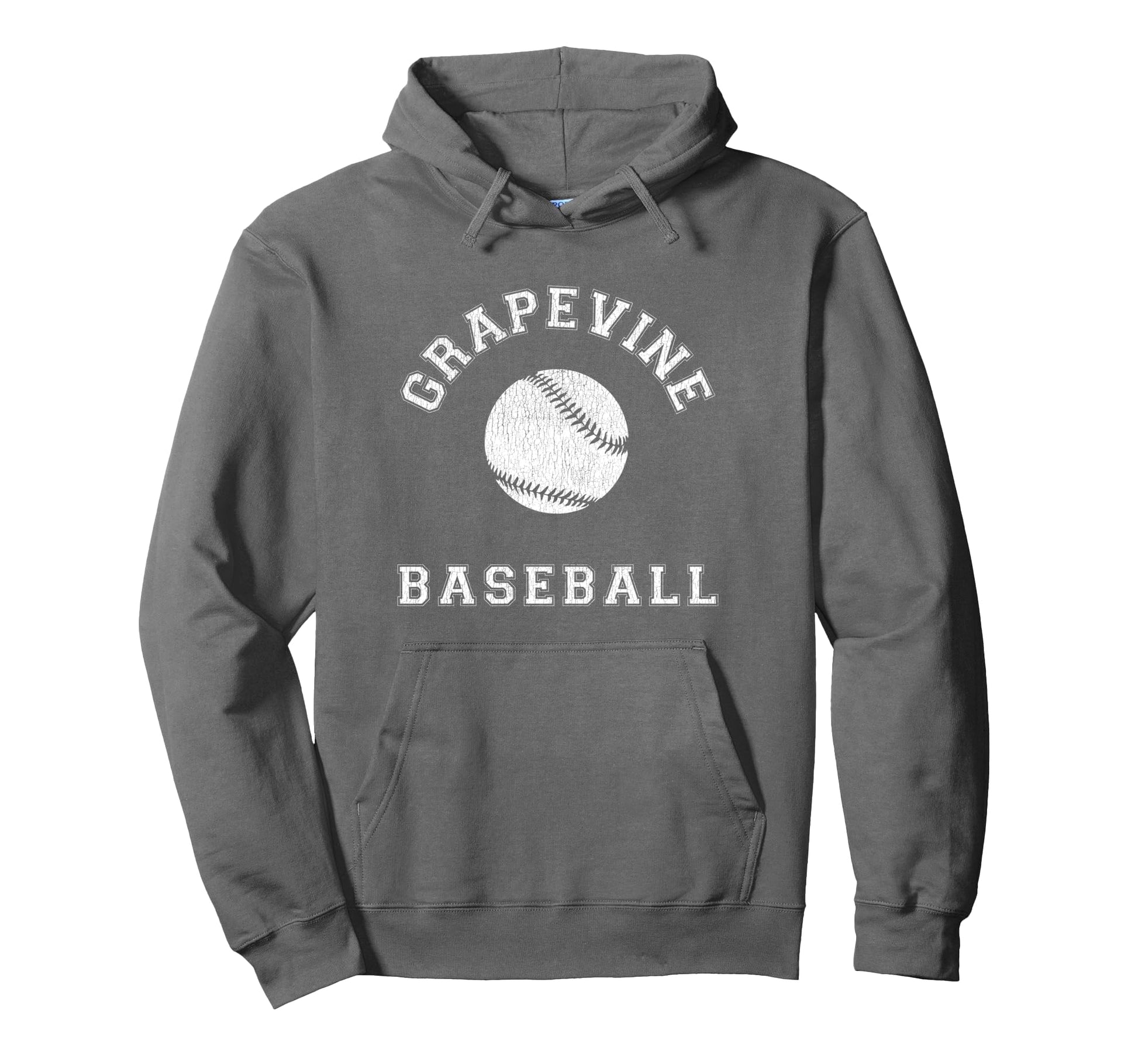Grapevine Baseball Distressed Hoodie - Aesthetic Graphic Men Women - T-Shirt, Sweatshirt, Hoodie