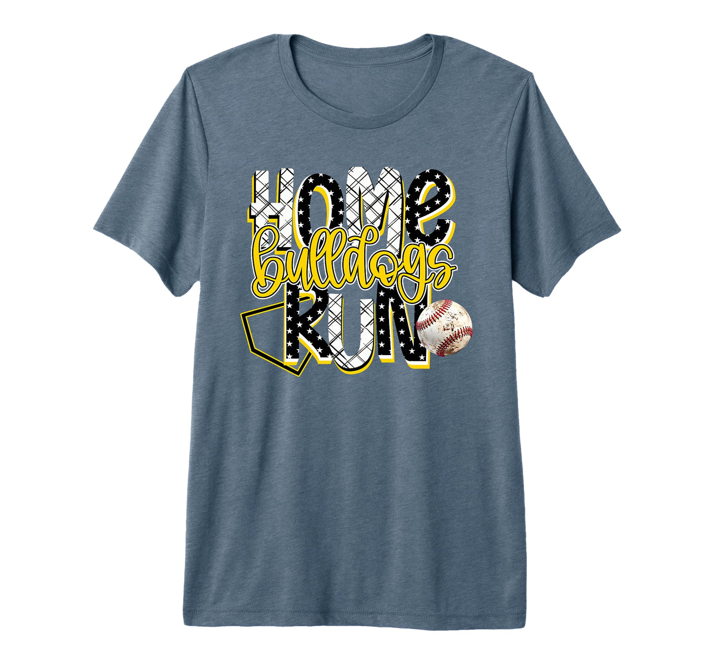 Home Run Bulldogs Baseball Game Day T-Shirt - Custom Art Print Men Women - T-Shirt, Sweatshirt, Hoodie
