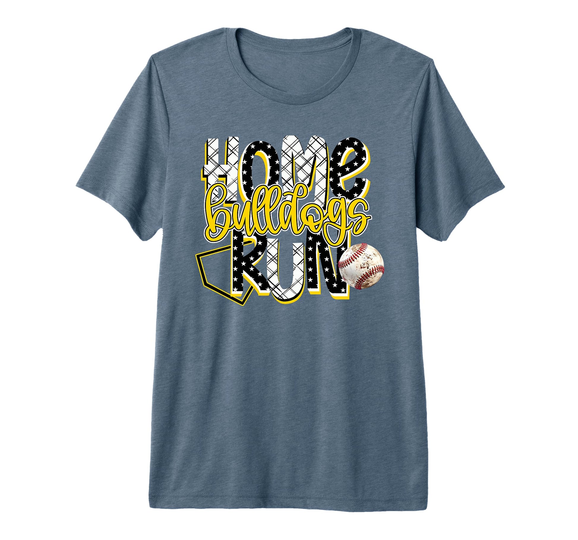 Home Run Bulldogs Baseball Game Day T-Shirt - Custom Art Print Men Women - T-Shirt, Sweatshirt, Hoodie