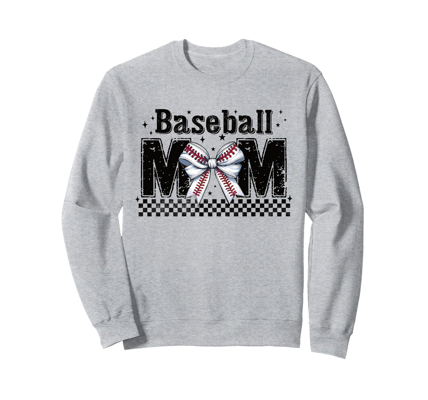 Baseball Mom Bow Sporty Mama Game Sweatshirt - Custom Art Print Men Women - T-Shirt, Sweatshirt, Hoodie