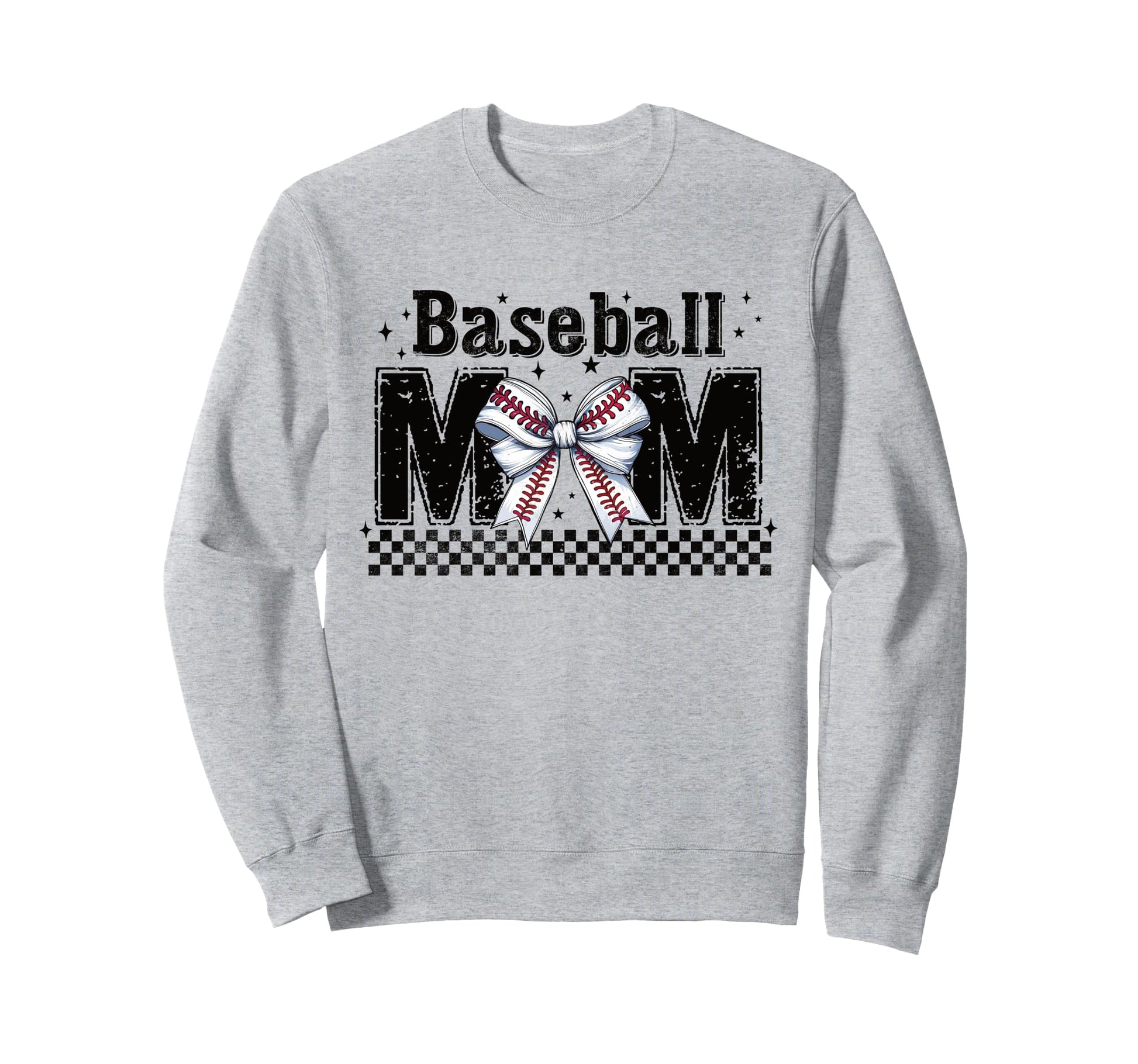 Baseball Mom Bow Sporty Mama Game Sweatshirt - Custom Art Print Men Women - T-Shirt, Sweatshirt, Hoodie