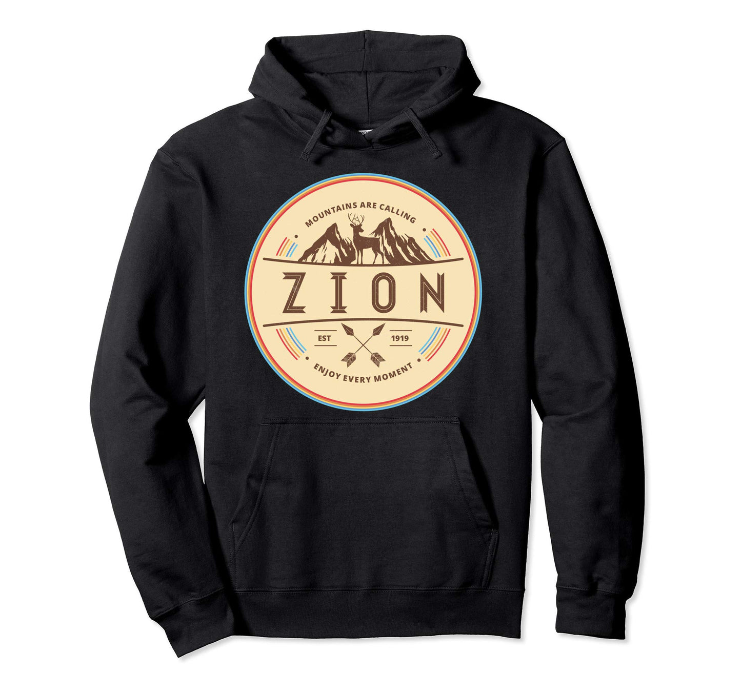 Zion National Park Badge Hoodie - Streetwear Style Men Women - T-Shirt, Sweatshirt, Hoodie