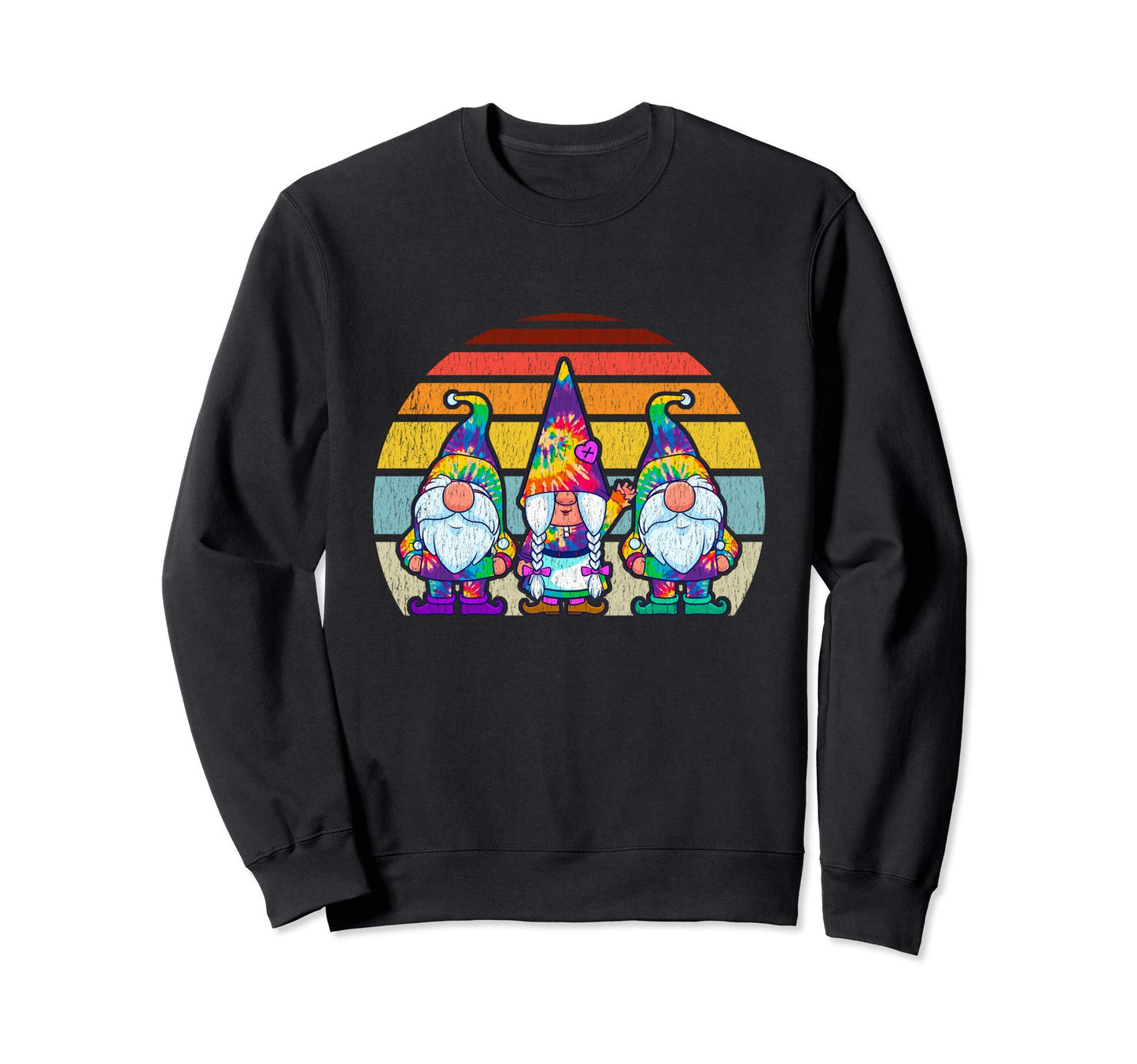 Tie Dye Gnomes Hippie Trippy Sweatshirt - Streetwear Style for Adults - T-Shirt, Sweatshirt, Hoodie
