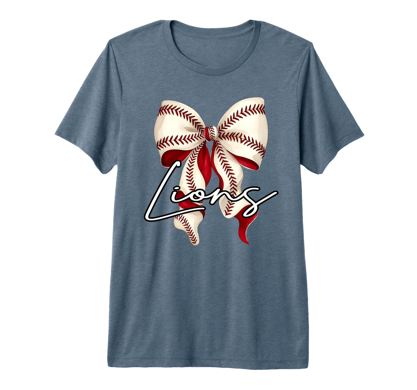 Lions Baseball Coquette Bow Sports Game T-Shirt - Trendy Graphic Men Women - T-Shirt, Sweatshirt, Hoodie