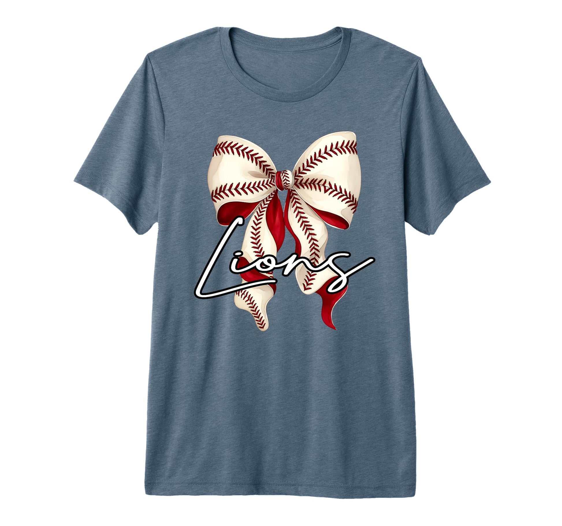 Lions Baseball Coquette Bow Sports Game T-Shirt - Trendy Graphic Men Women - T-Shirt, Sweatshirt, Hoodie