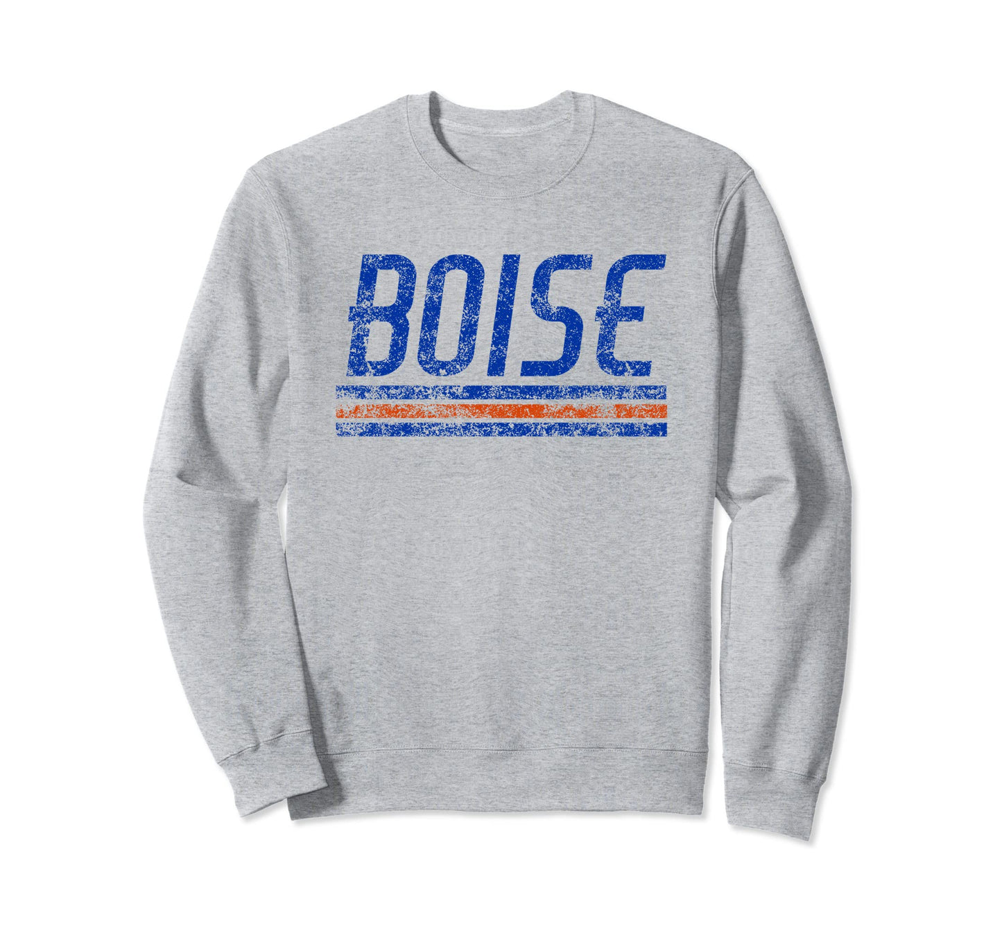Boise Idaho Weathered Stripe Throwback Sweatshirt - Graphic Print Men Women - T-Shirt, Sweatshirt, Hoodie