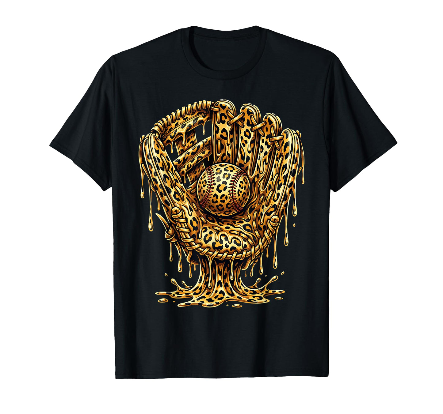 Drip Baseball Leopard Pattern Dripping T-Shirt - Fun Novelty Design Unisex - T-Shirt, Sweatshirt, Hoodie