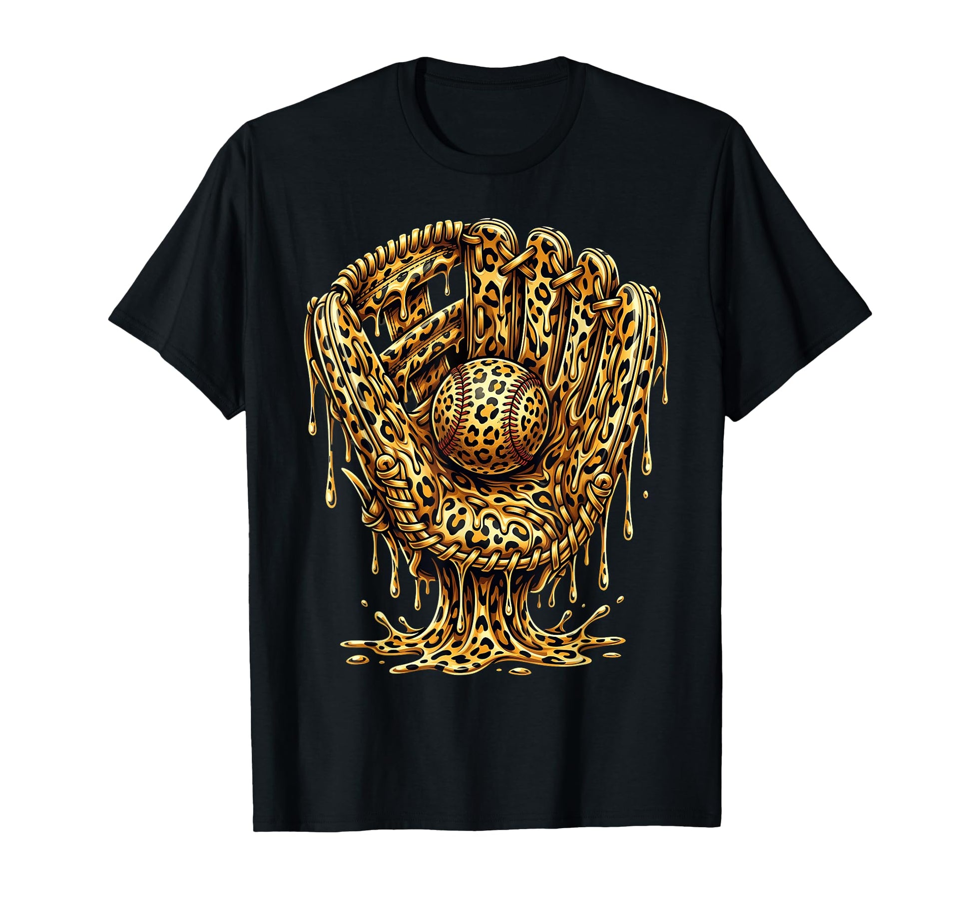Drip Baseball Leopard Pattern Dripping T-Shirt - Fun Novelty Design Unisex - T-Shirt, Sweatshirt, Hoodie