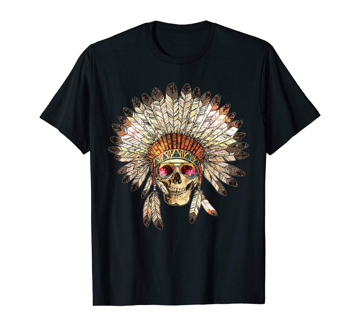 American Indian Skull Native Eagle T-Shirt - Aesthetic Graphic Unisex - T-Shirt, Sweatshirt, Hoodie