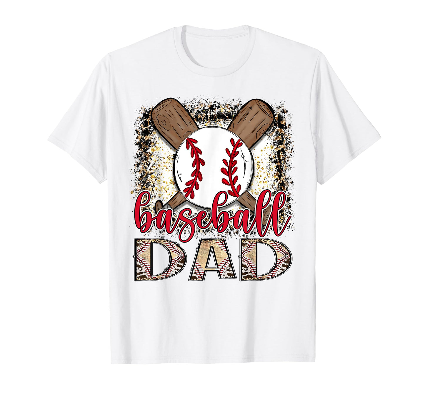 Baseball Dad Leopard Proud Ball Dad T-Shirt - Fun Novelty Design Unisex - T-Shirt, Sweatshirt, Hoodie
