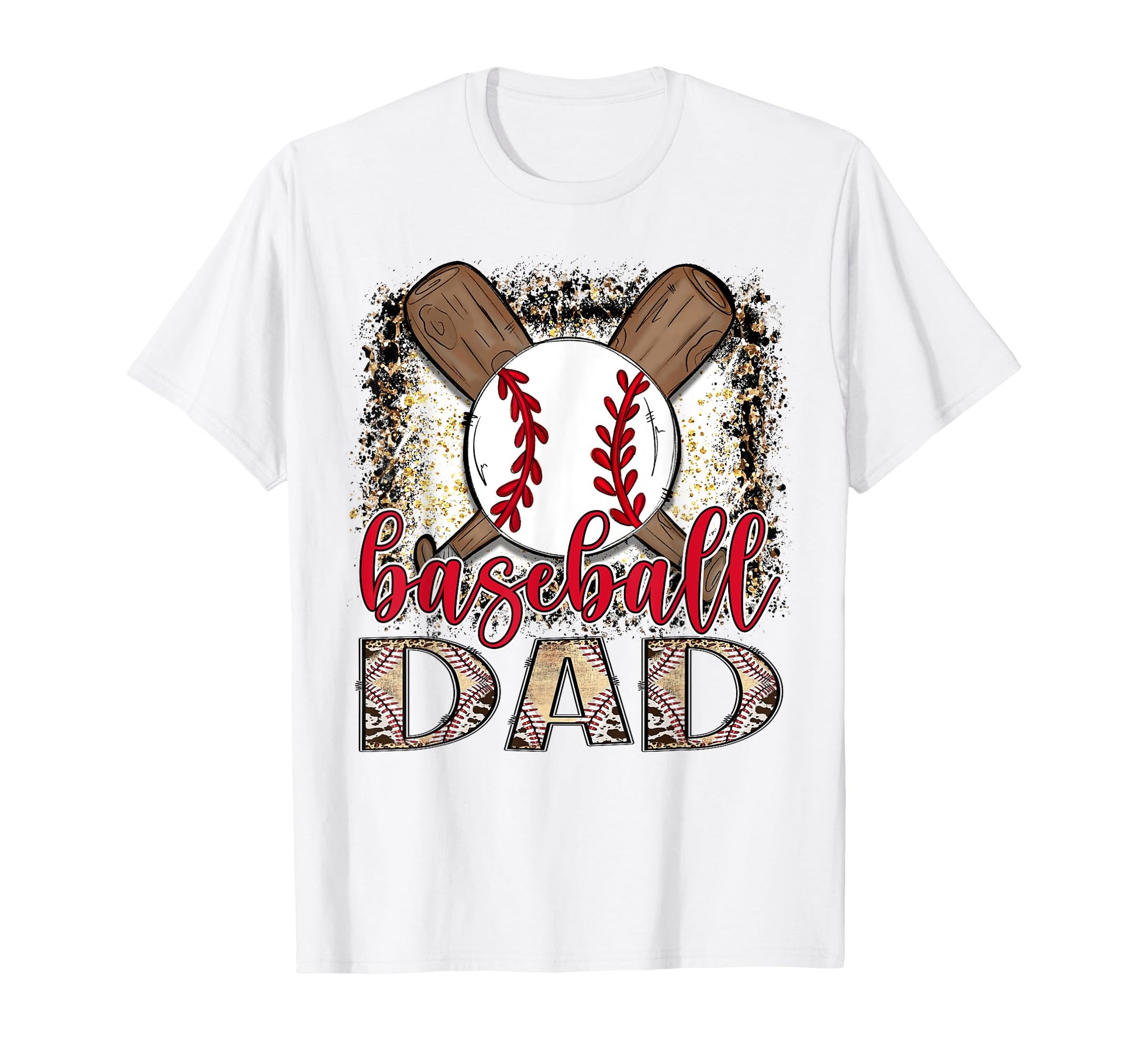 Baseball Dad Leopard Proud Ball Dad T-Shirt - Fun Novelty Design Unisex - T-Shirt, Sweatshirt, Hoodie