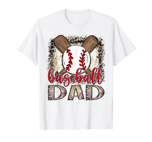 Baseball Dad Leopard Proud Ball Dad T-Shirt - Fun Novelty Design Unisex - T-Shirt, Sweatshirt, Hoodie