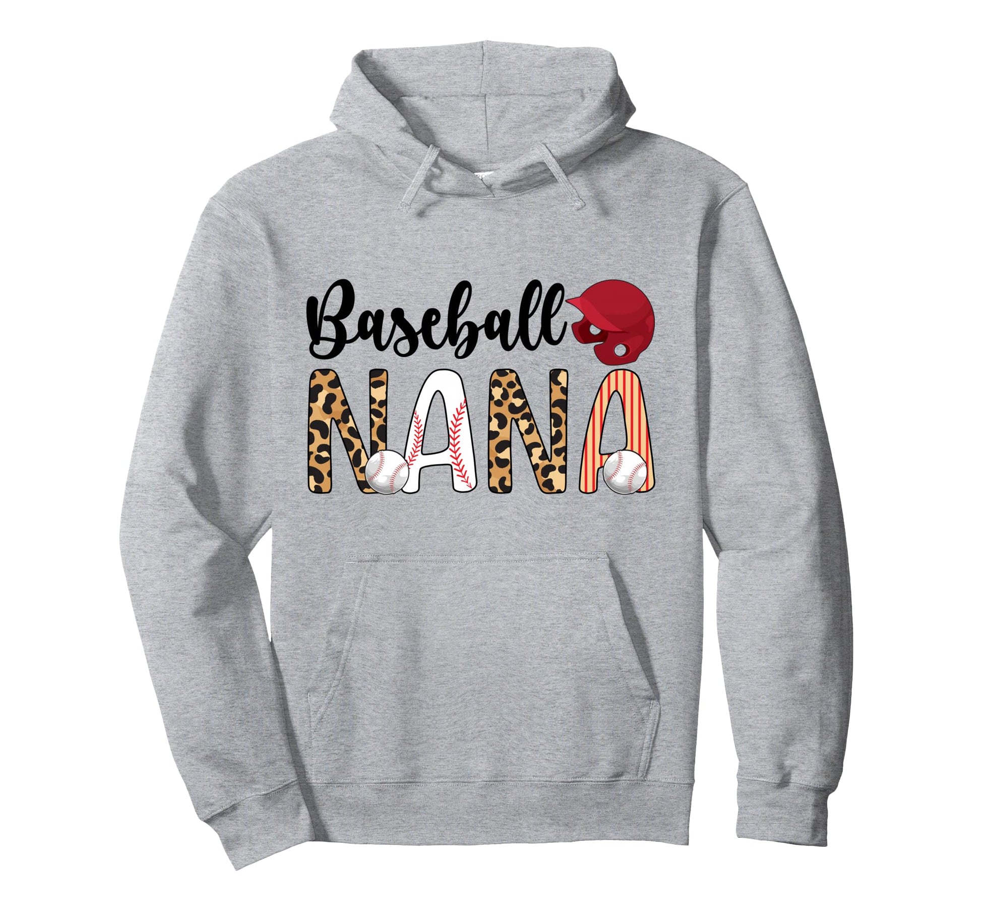 Baseball Nana Leopard Grandma Nana Hoodie - Streetwear Style Unisex - T-Shirt, Sweatshirt, Hoodie