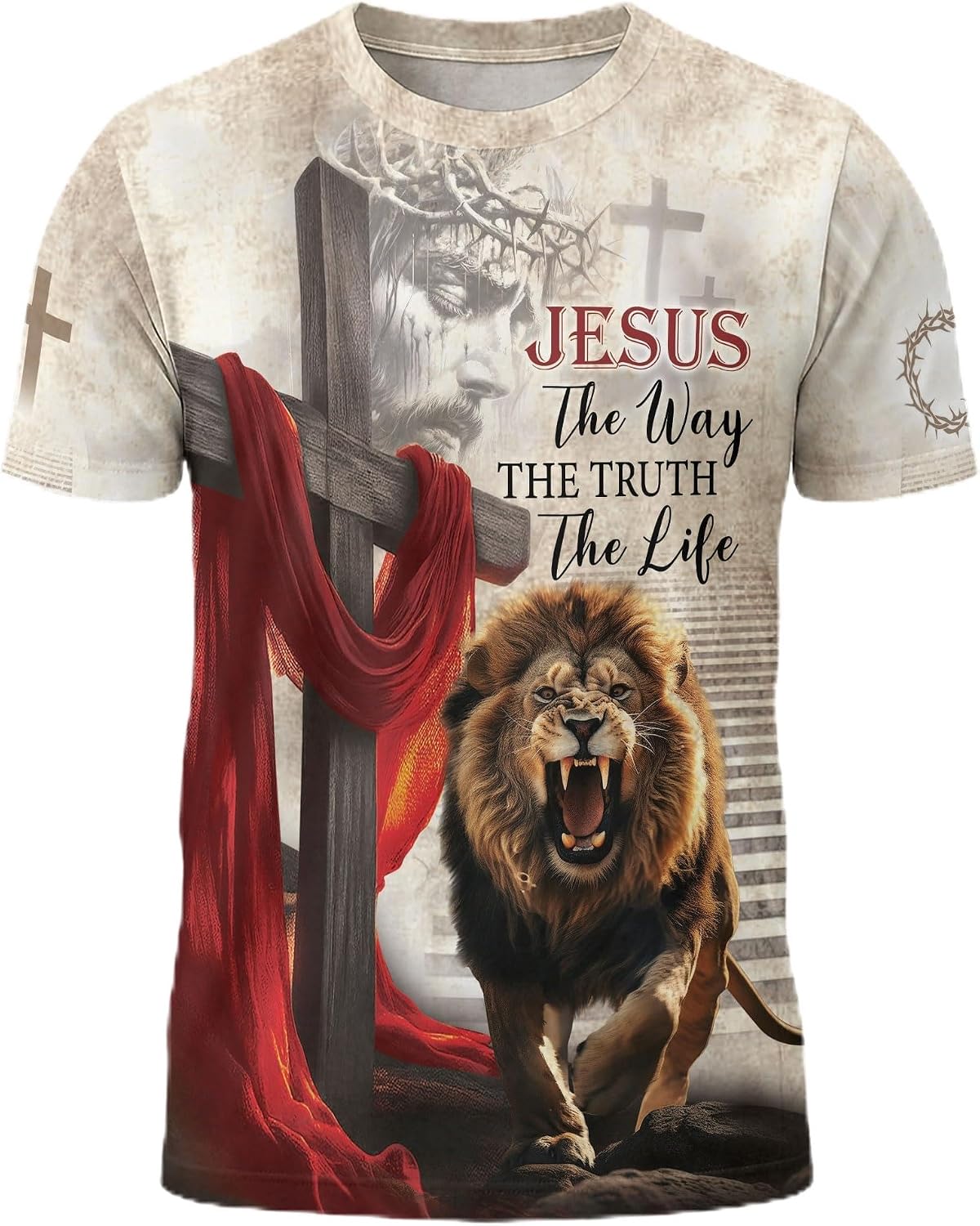 Faith Over Fear Christian for Men, Jesus Cross - Adult & Kids T-Shirts, Sweatshirts & Hoodies apparel design preview 1