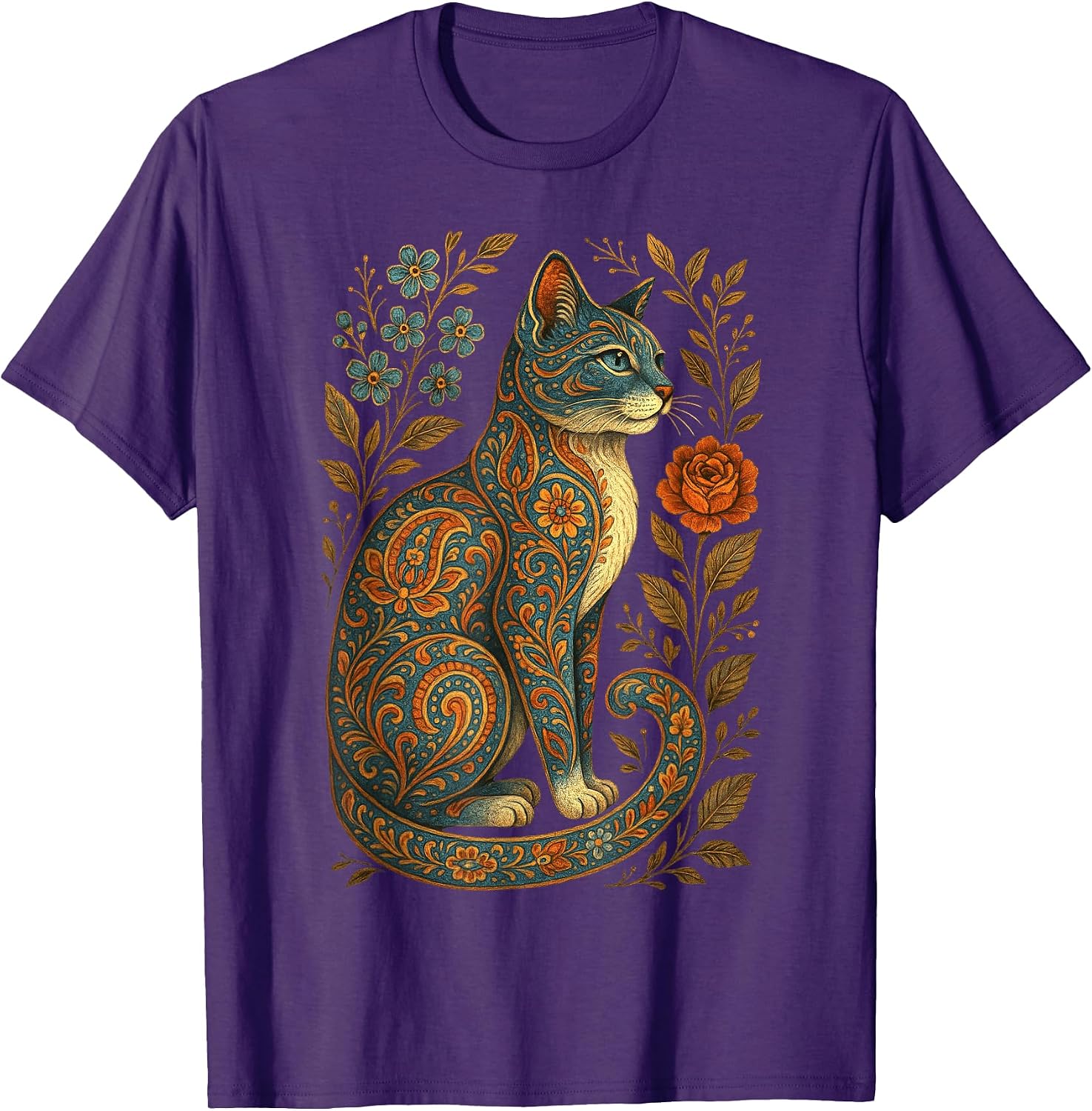 Cat Floral Patterns Vintage Flowers Art - Adult & Kids T-Shirts, Sweatshirts & Hoodies apparel design preview 1