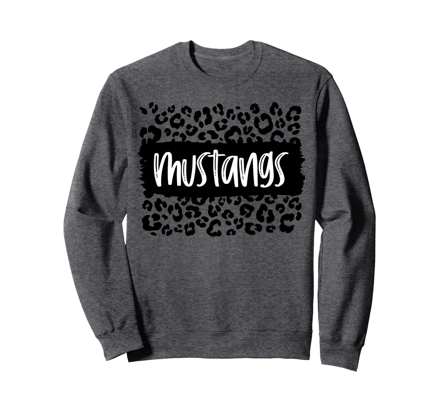 Mustangs Team Mascot School Spirit Sweatshirt - Custom Art Print Men Women - T-Shirt, Sweatshirt, Hoodie