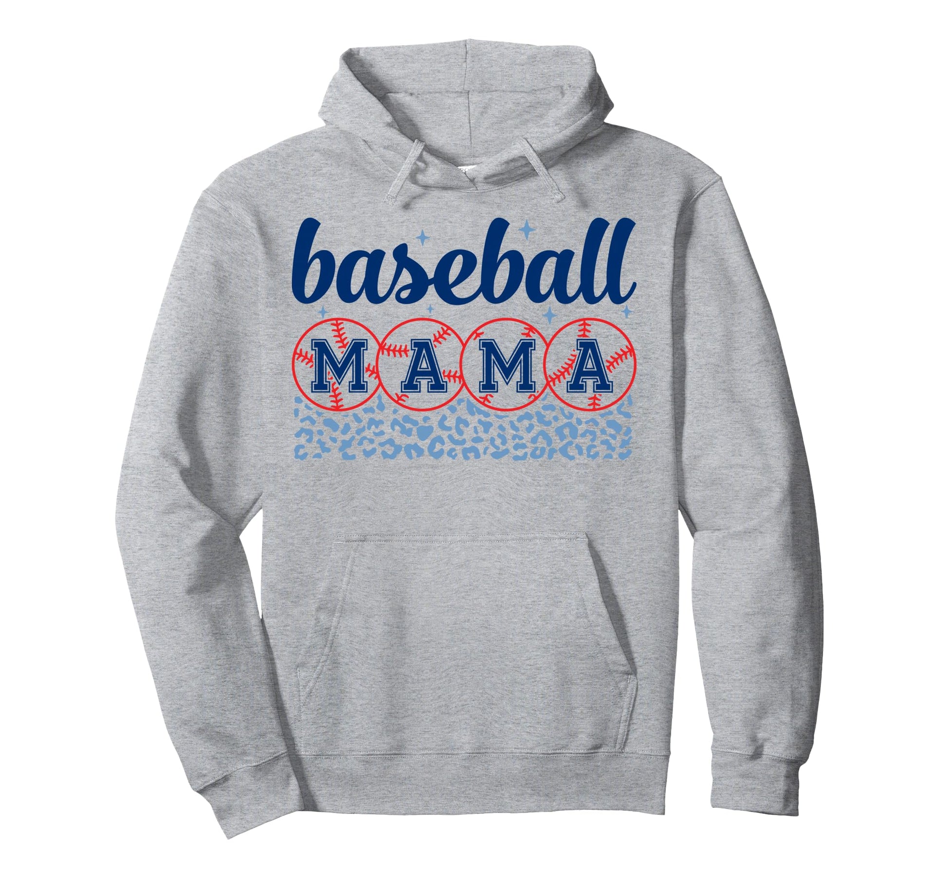 Baseball Mama Mom Leopard Mothers Hoodie - Casual Everyday Wear for Adults - T-Shirt, Sweatshirt, Hoodie