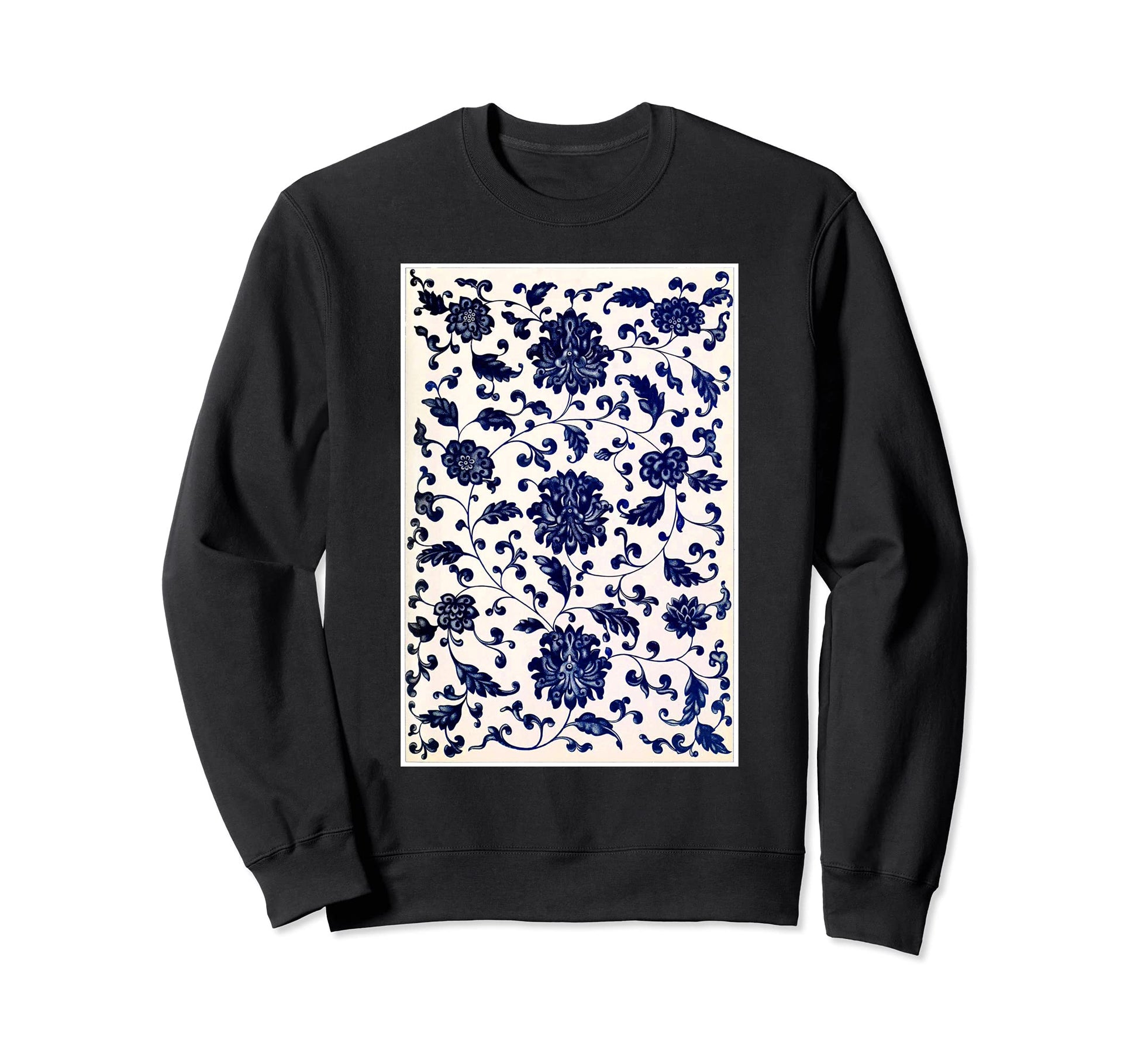 Ornamental Lithograph Flower Sweatshirt - Minimalist Print for Adults - T-Shirt, Sweatshirt, Hoodie