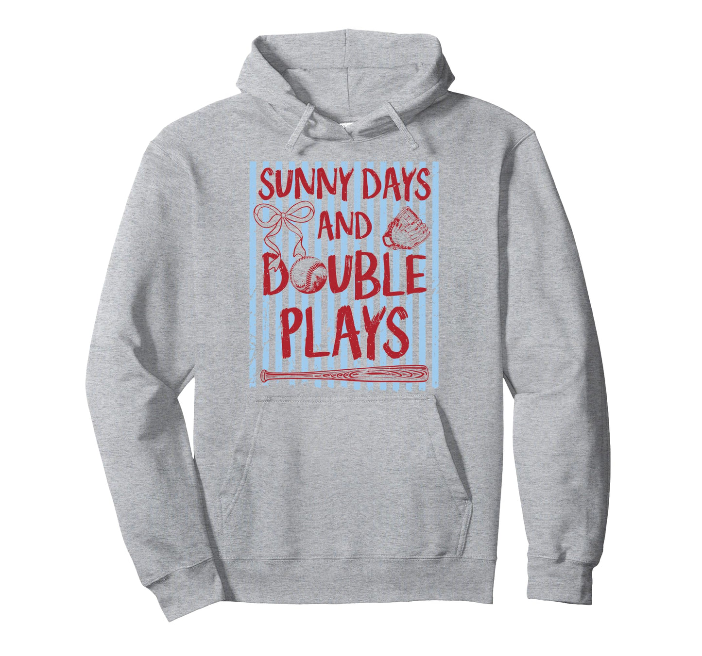 Coquette Sunny Days And Double Plays Hoodie - Minimalist Print Men Women - T-Shirt, Sweatshirt, Hoodie