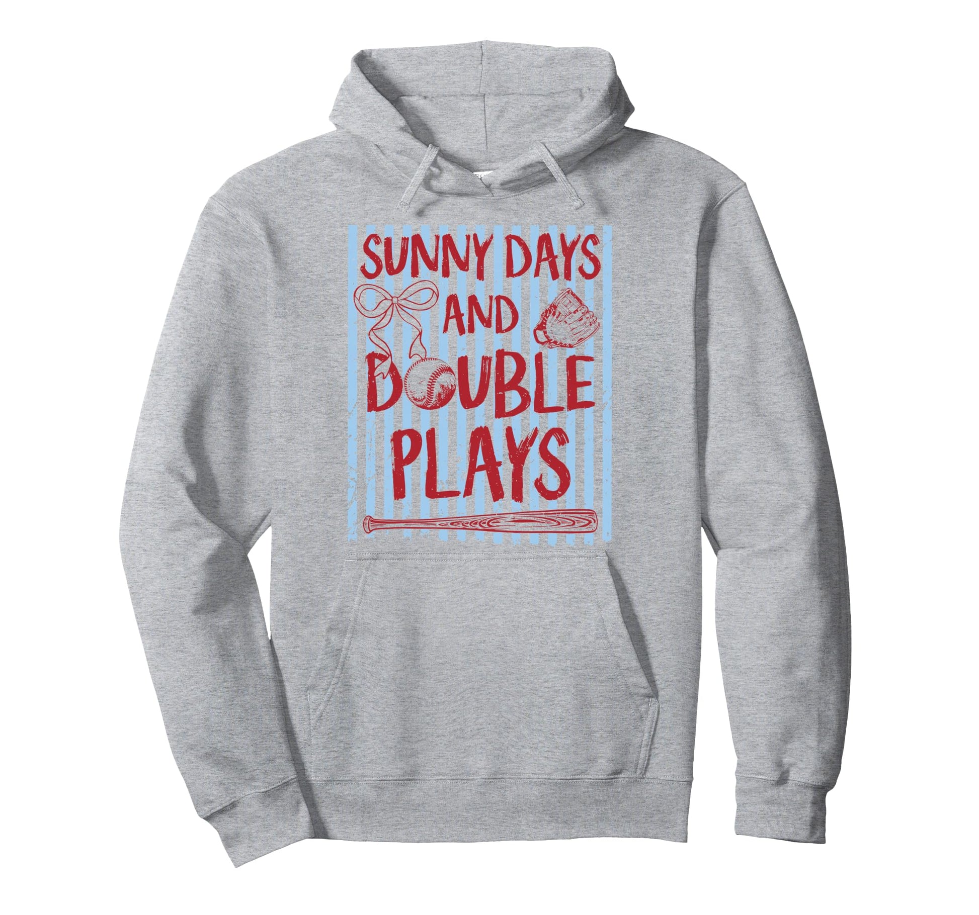 Coquette Sunny Days And Double Plays Hoodie - Minimalist Print Men Women - T-Shirt, Sweatshirt, Hoodie