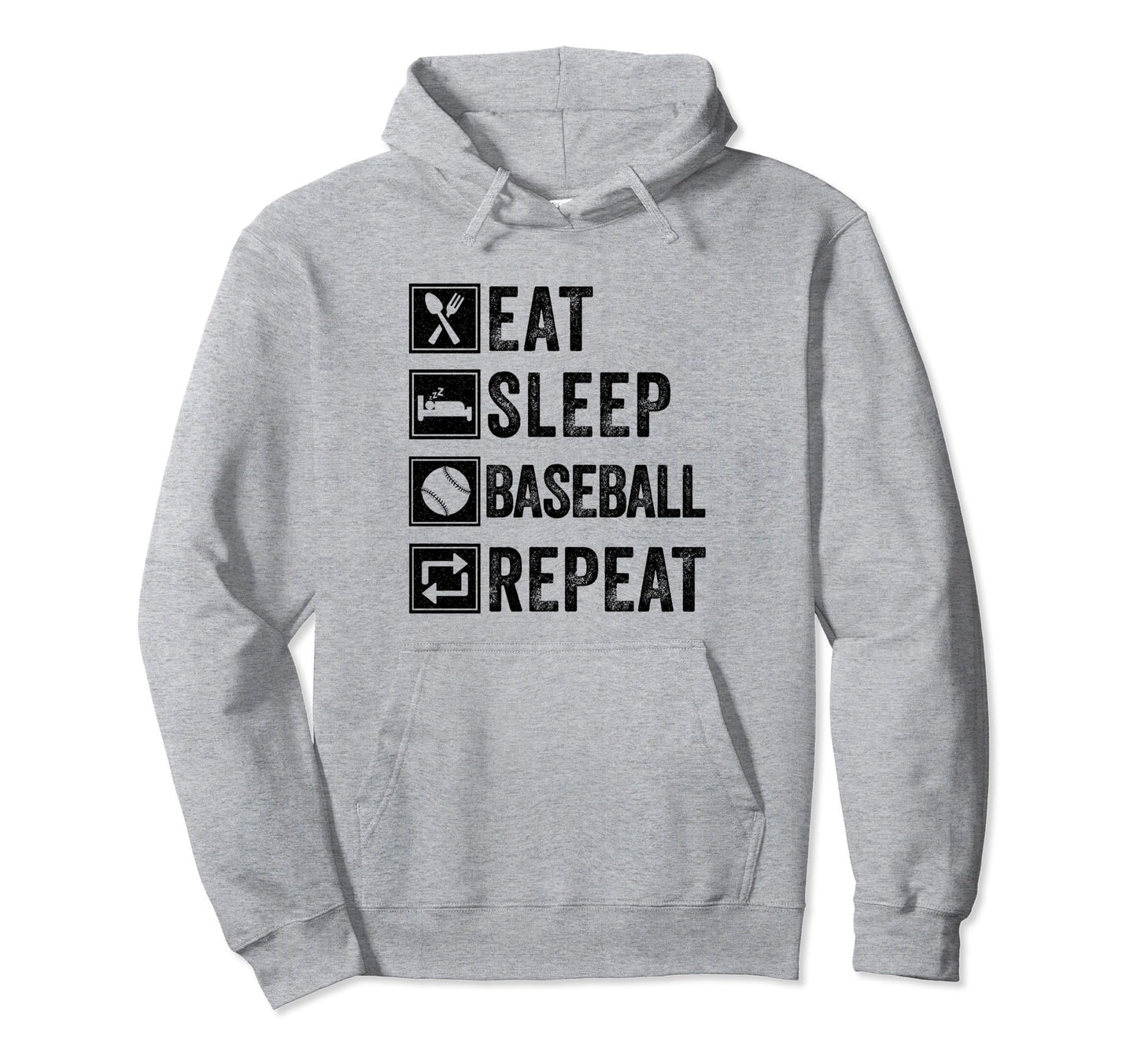 Eat Sleep Baseball Repeat Gifts Hoodie - Aesthetic Graphic for Adults - T-Shirt, Sweatshirt, Hoodie