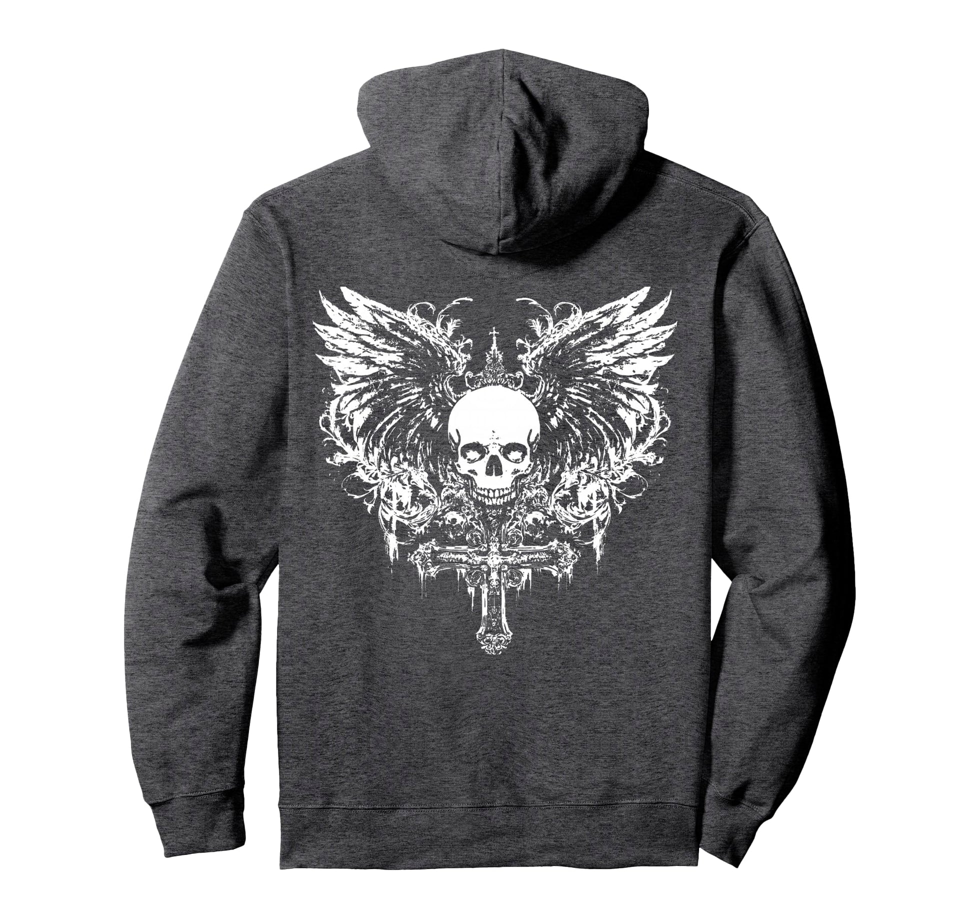 Emo Y2K Grunge Aesthetic Skull Cross Goth Hoodie - Graphic Print Men Women - T-Shirt, Sweatshirt, Hoodie