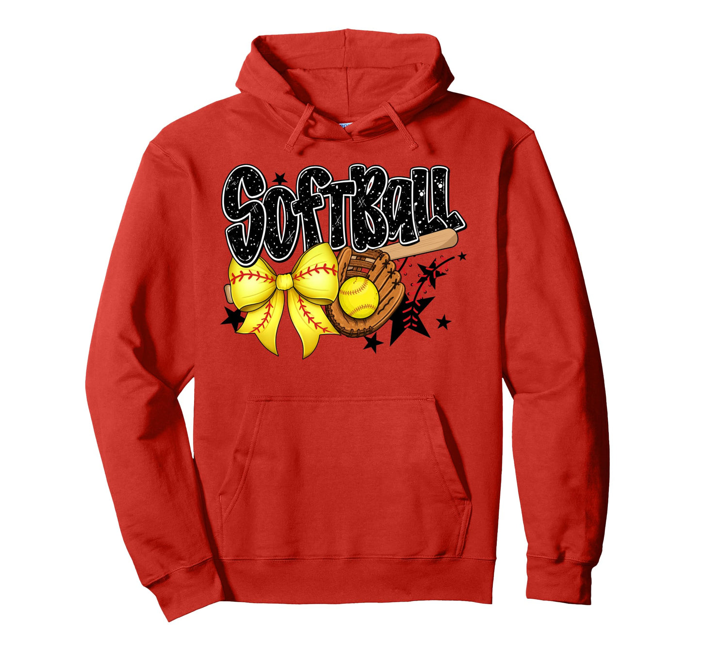 Softball Coquette Bow Game Day Hoodie - Casual Everyday Wear for Adults - T-Shirt, Sweatshirt, Hoodie