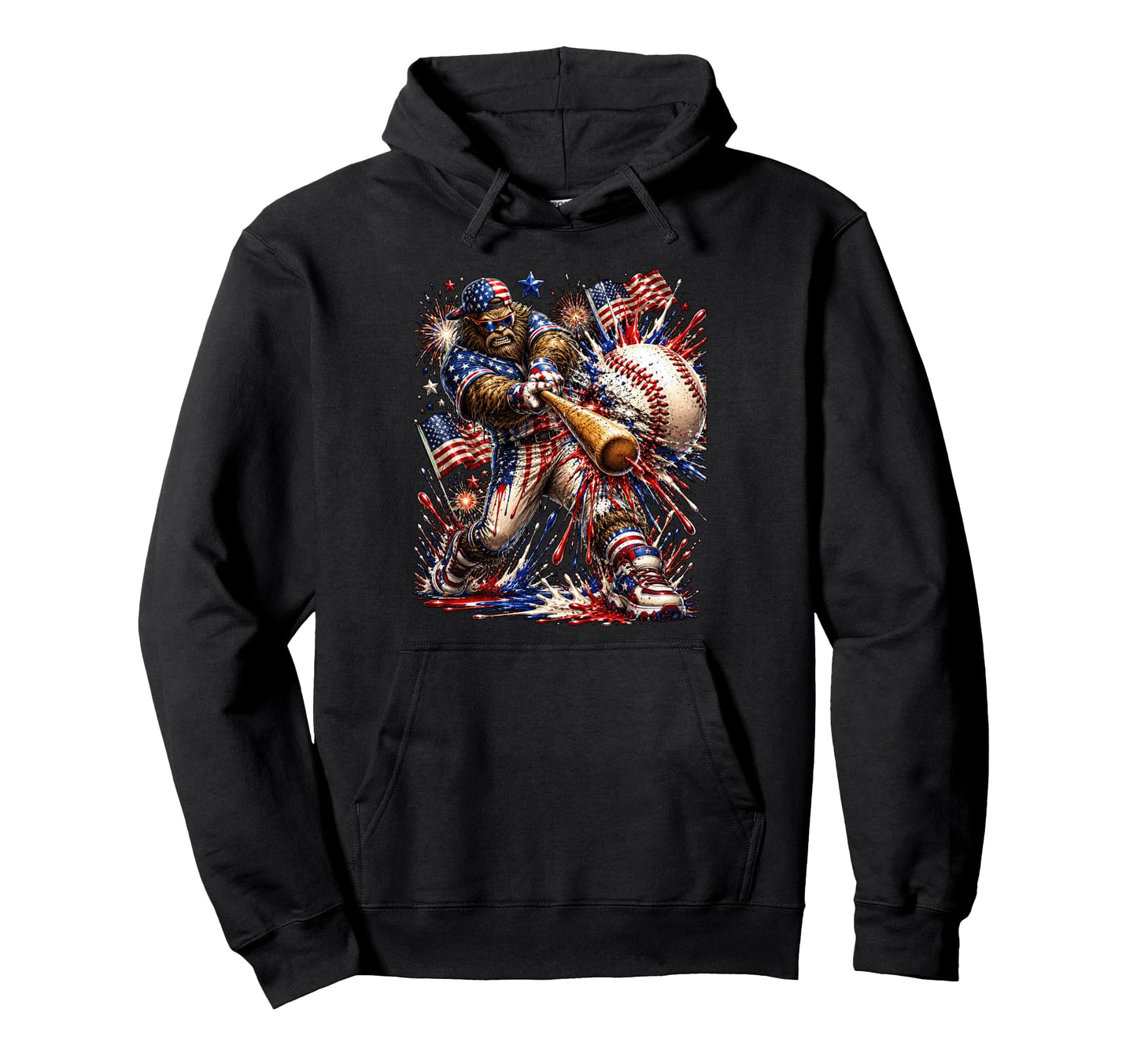Gifts Funny Patriotic Bigfoot Hoodie - Casual Everyday Wear Men Women - T-Shirt, Sweatshirt, Hoodie
