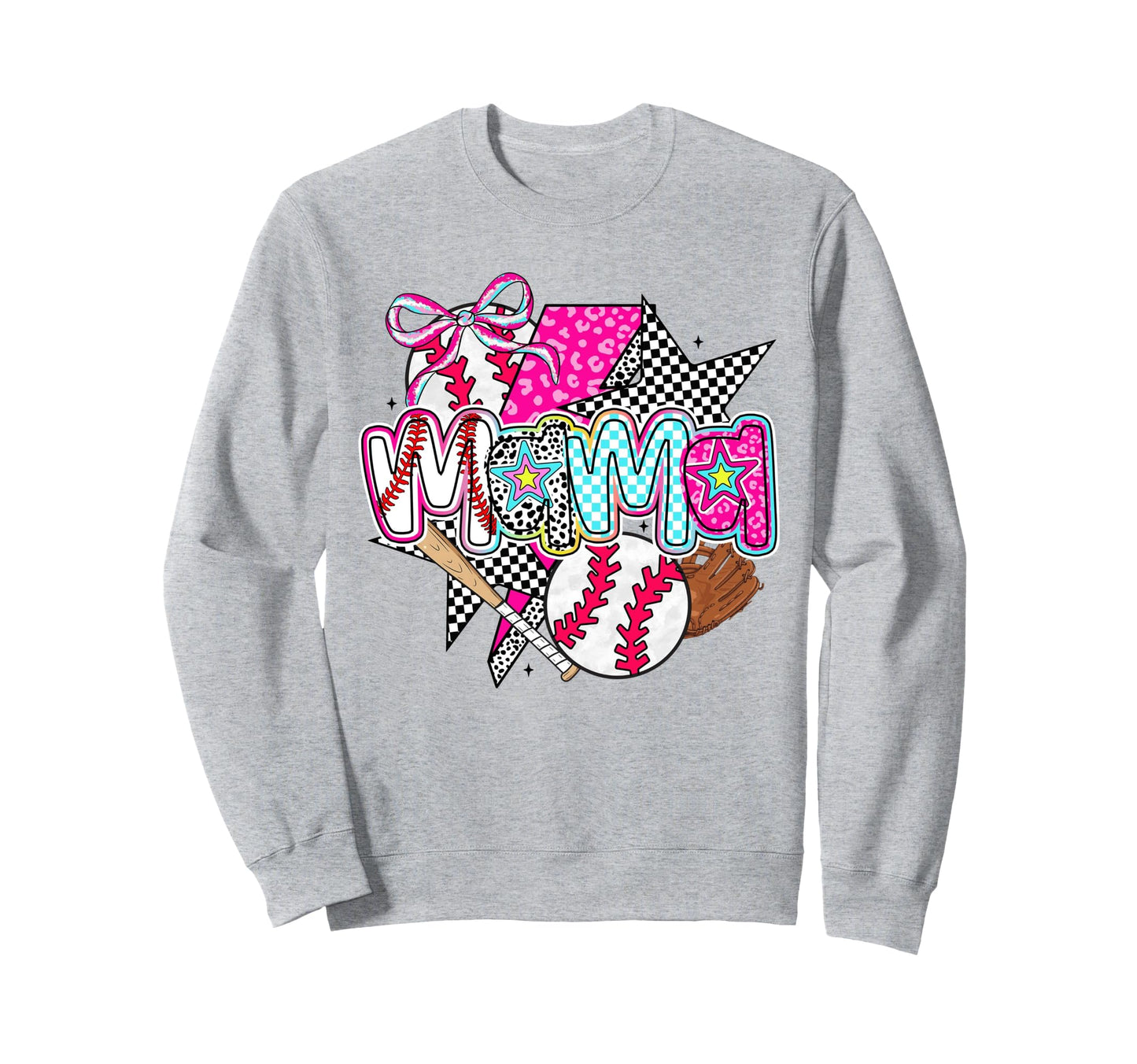 Baseball Mama Coquette Bow Game Day Sweatshirt - Aesthetic Graphic Unisex - T-Shirt, Sweatshirt, Hoodie
