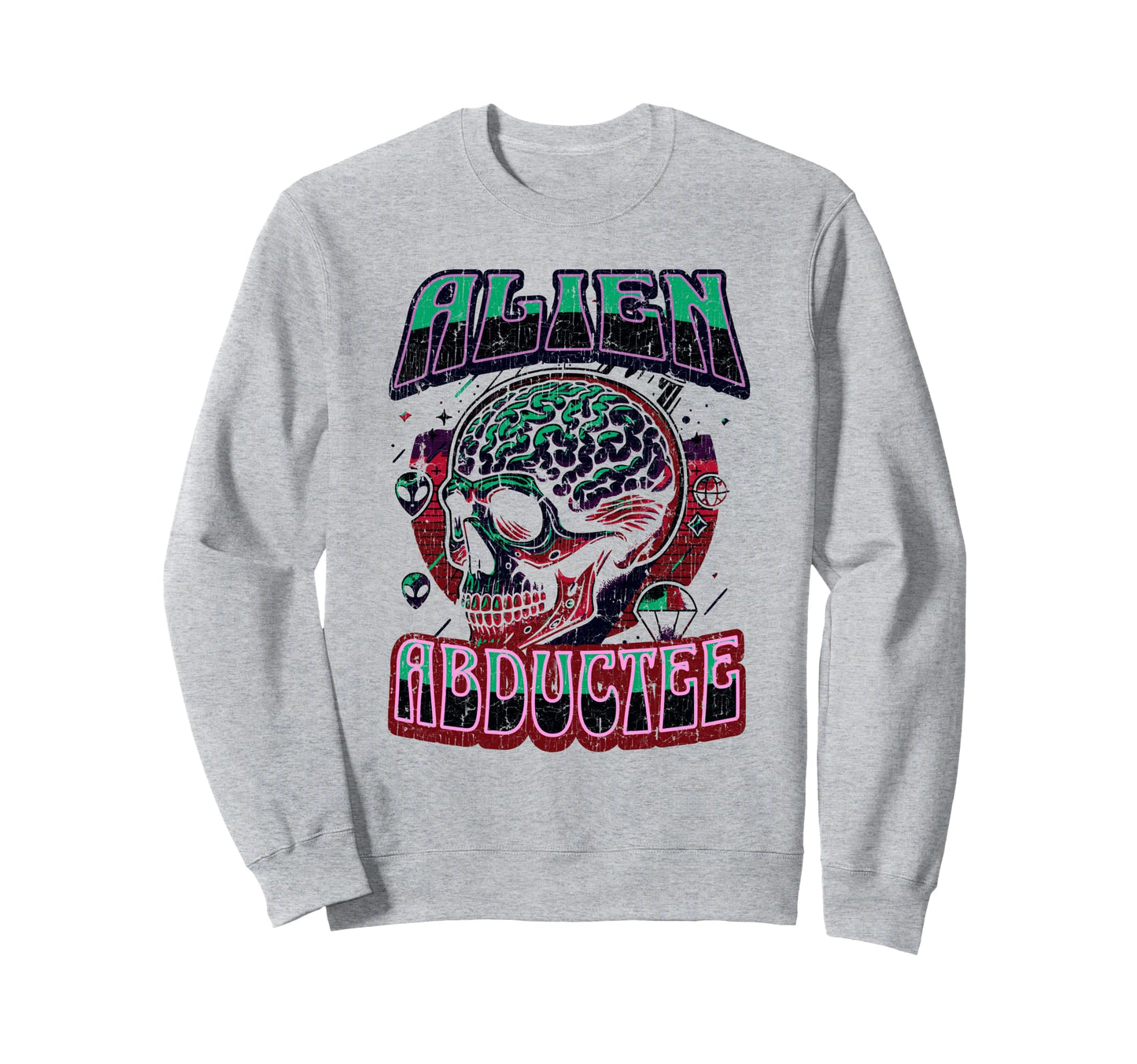 Alien Abductee Alien Head Colorful Sweatshirt - Unique Graphic for Adults - T-Shirt, Sweatshirt, Hoodie