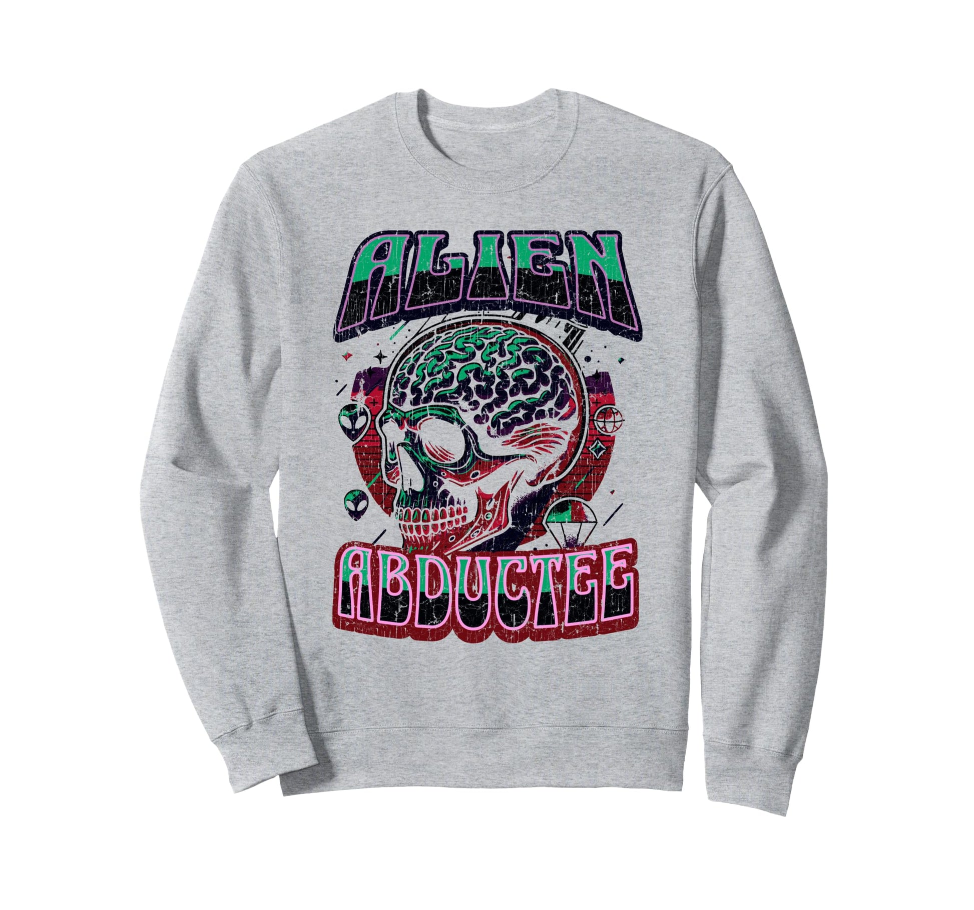 Alien Abductee Alien Head Colorful Sweatshirt - Unique Graphic for Adults - T-Shirt, Sweatshirt, Hoodie