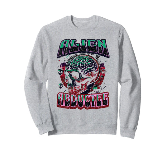 Alien Abductee Alien Head Colorful Sweatshirt - Unique Graphic for Adults - T-Shirt, Sweatshirt, Hoodie
