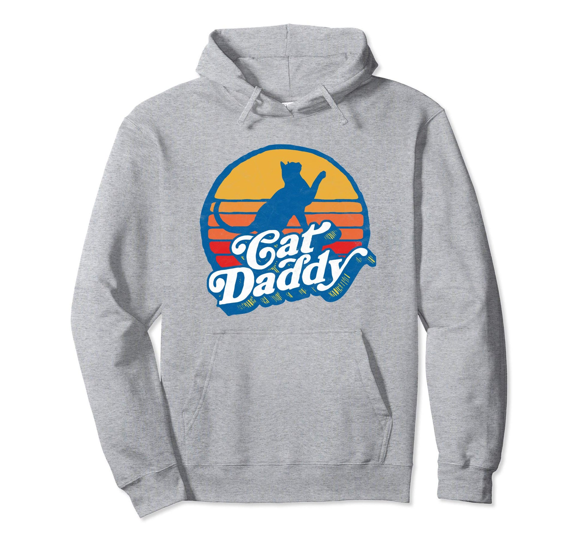Cat Daddy 80S Sun Typography Hoodie - Aesthetic Graphic Men Women - T-Shirt, Sweatshirt, Hoodie