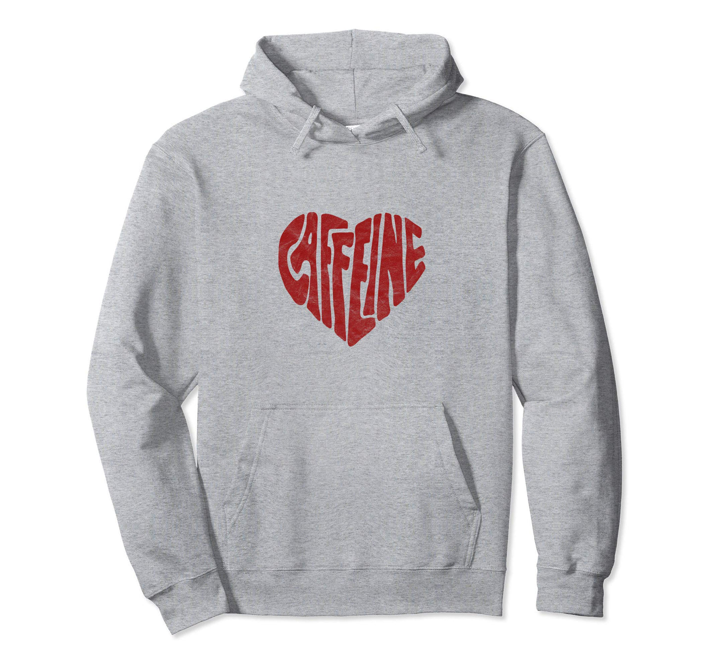 Caffeine Love Heart Typography Coffee Hoodie - Novelty Apparel Men Women - T-Shirt, Sweatshirt, Hoodie