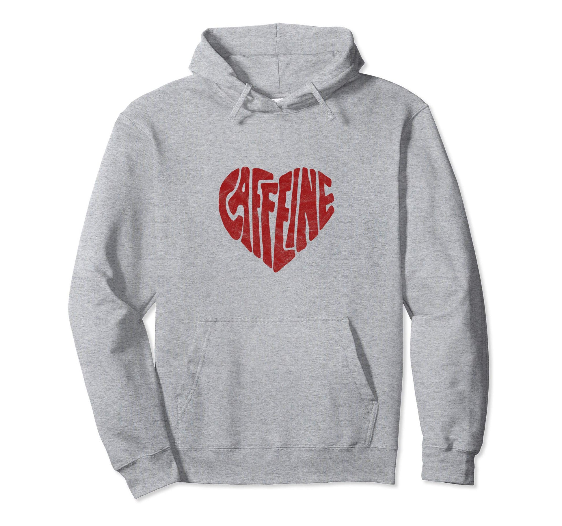 Caffeine Love Heart Typography Coffee Hoodie - Novelty Apparel Men Women - T-Shirt, Sweatshirt, Hoodie