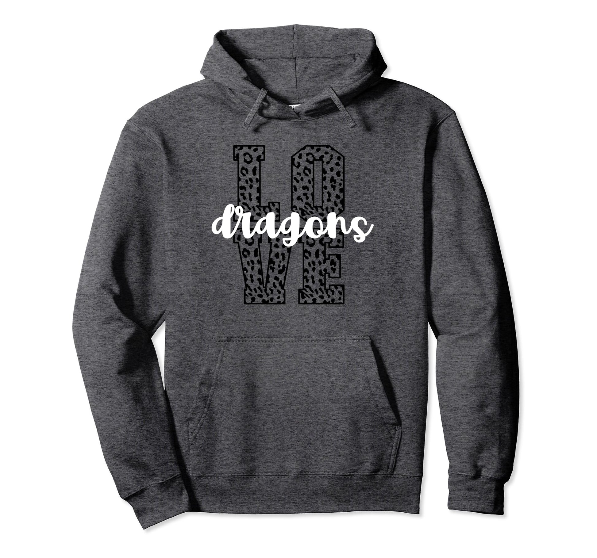 Dragons Love Team Mascot School Spirit Hoodie - Novelty Apparel Men Women - T-Shirt, Sweatshirt, Hoodie
