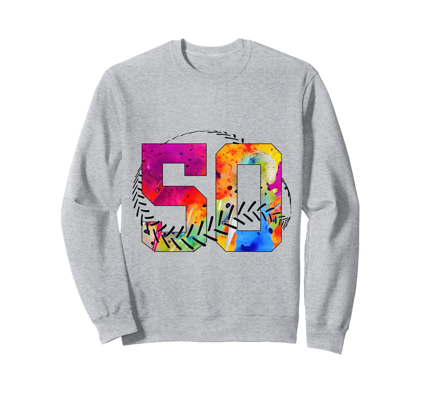 Number 50 Years Baseball 50Th Sweatshirt - Fun Novelty Design Men Women - T-Shirt, Sweatshirt, Hoodie
