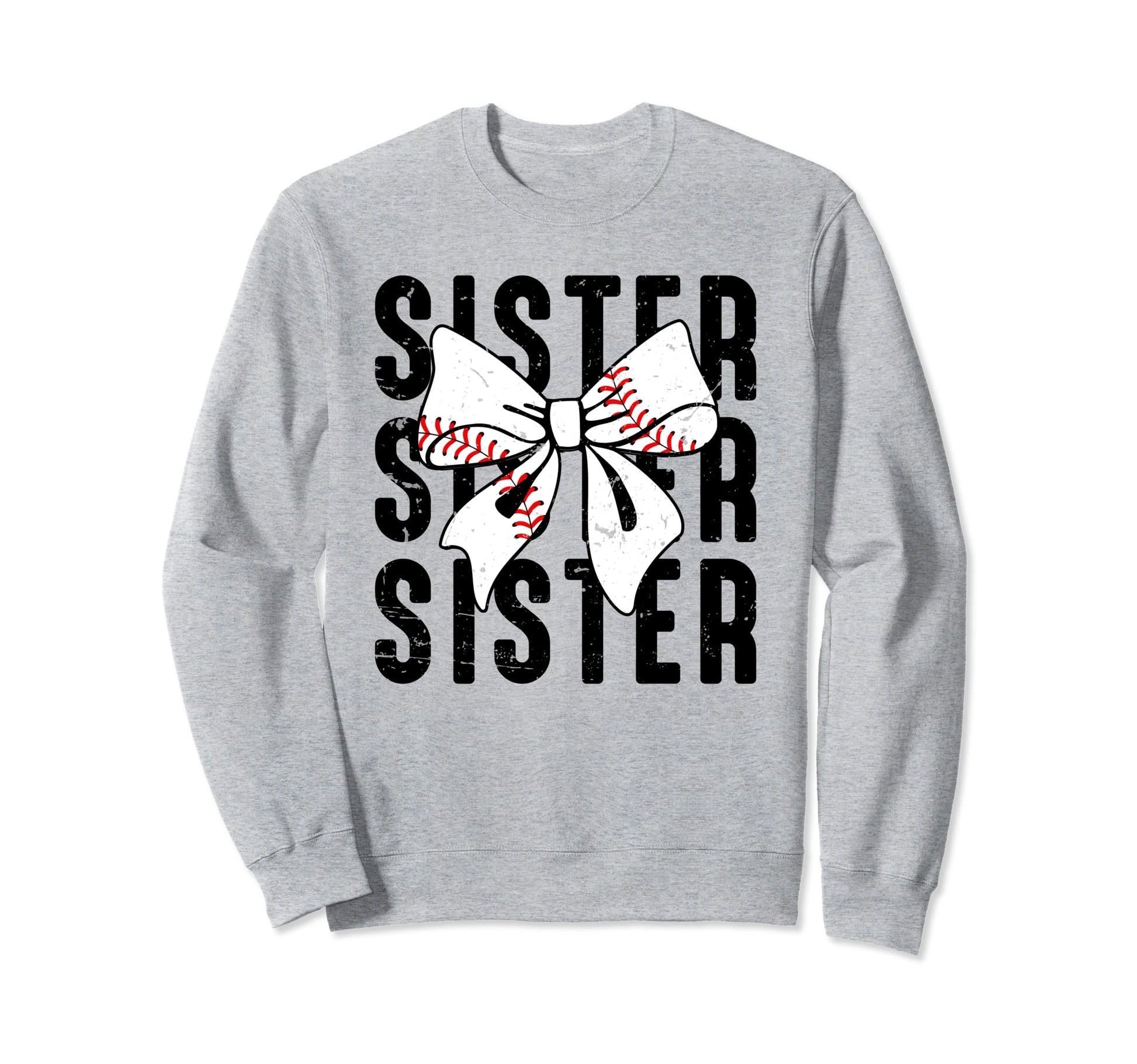 Coquette Baseball Sister Bow Sweatshirt - Casual Everyday Wear Men Women - T-Shirt, Sweatshirt, Hoodie