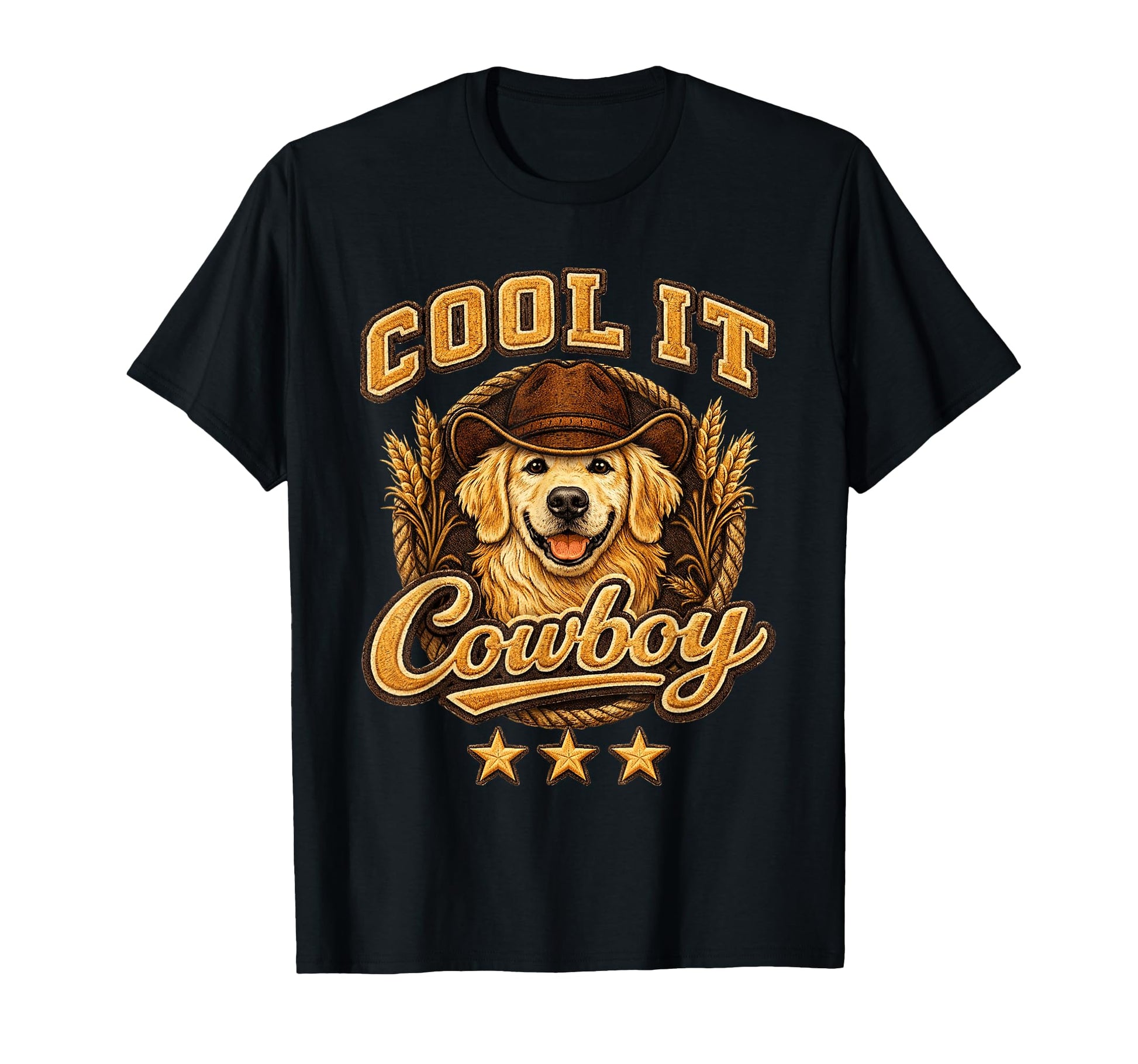 It Cowboy Golden Retriever Western Dog T-Shirt - Fun Novelty Design Unisex - T-Shirt, Sweatshirt, Hoodie