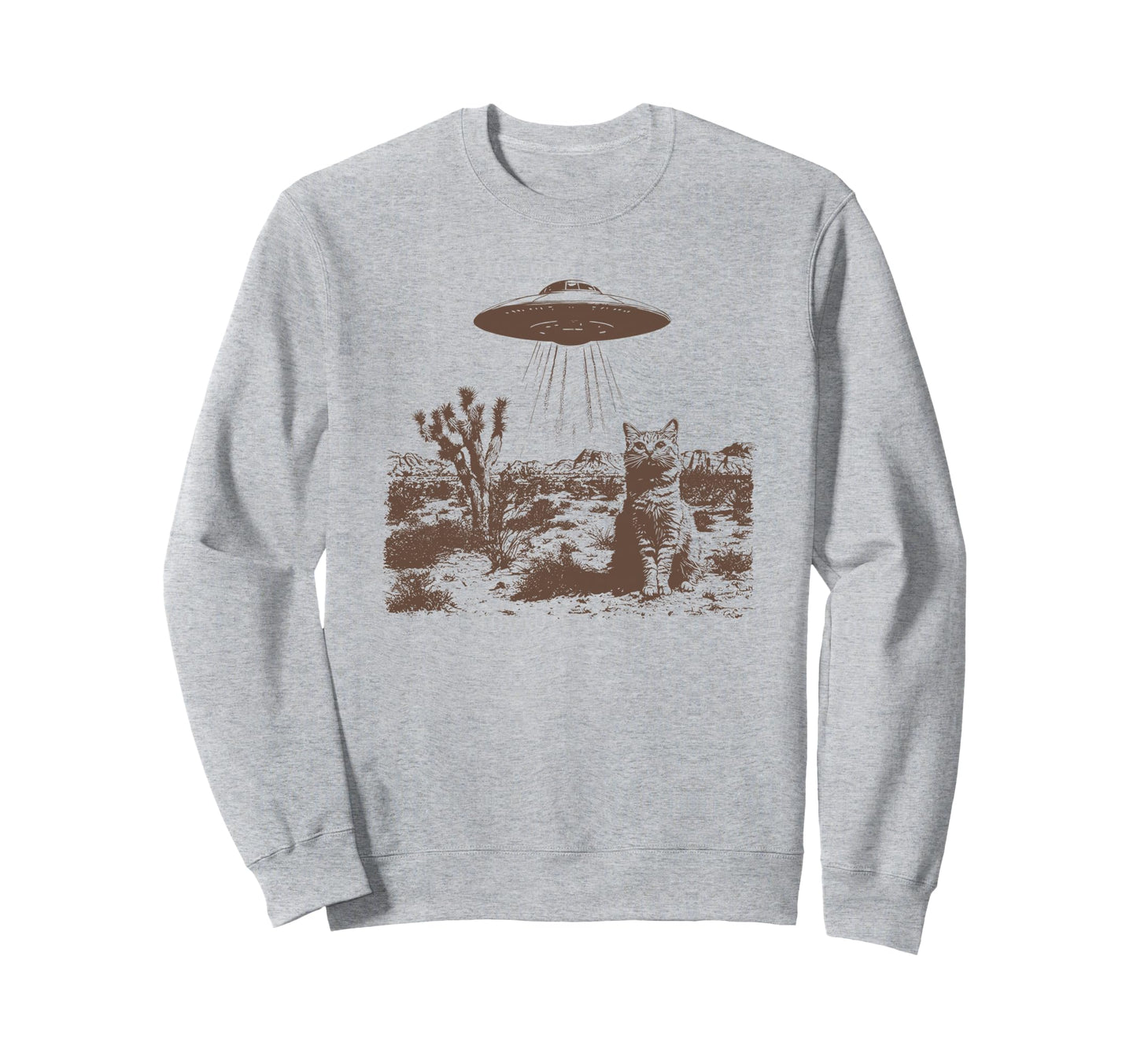 Ufo Cowboy Cat Sweatshirt - Trendy Graphic Men Women - T-Shirt, Sweatshirt, Hoodie