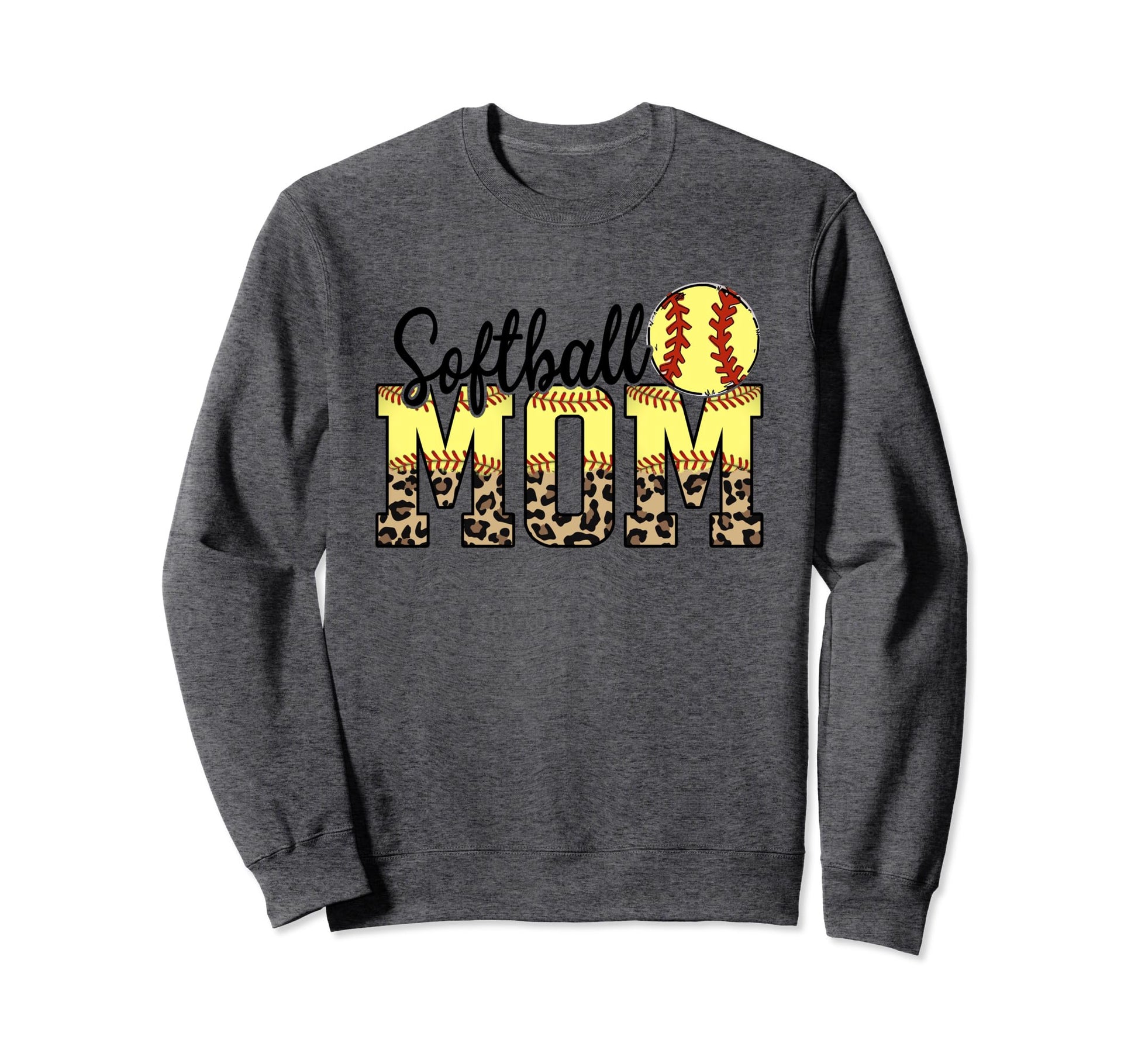 Softball Mom Leopard Funny Softball Sweatshirt - Fun Novelty Design Unisex - T-Shirt, Sweatshirt, Hoodie