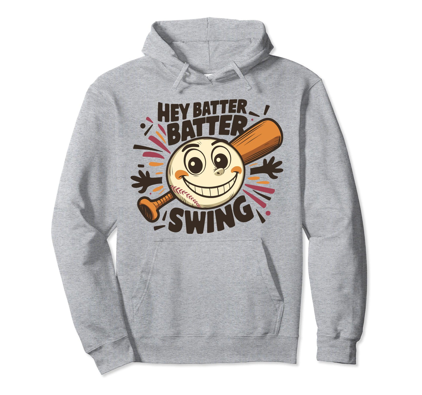 Hey Batter Batter Swing Baseball Mom Dad Hoodie - Minimalist Print Unisex - T-Shirt, Sweatshirt, Hoodie