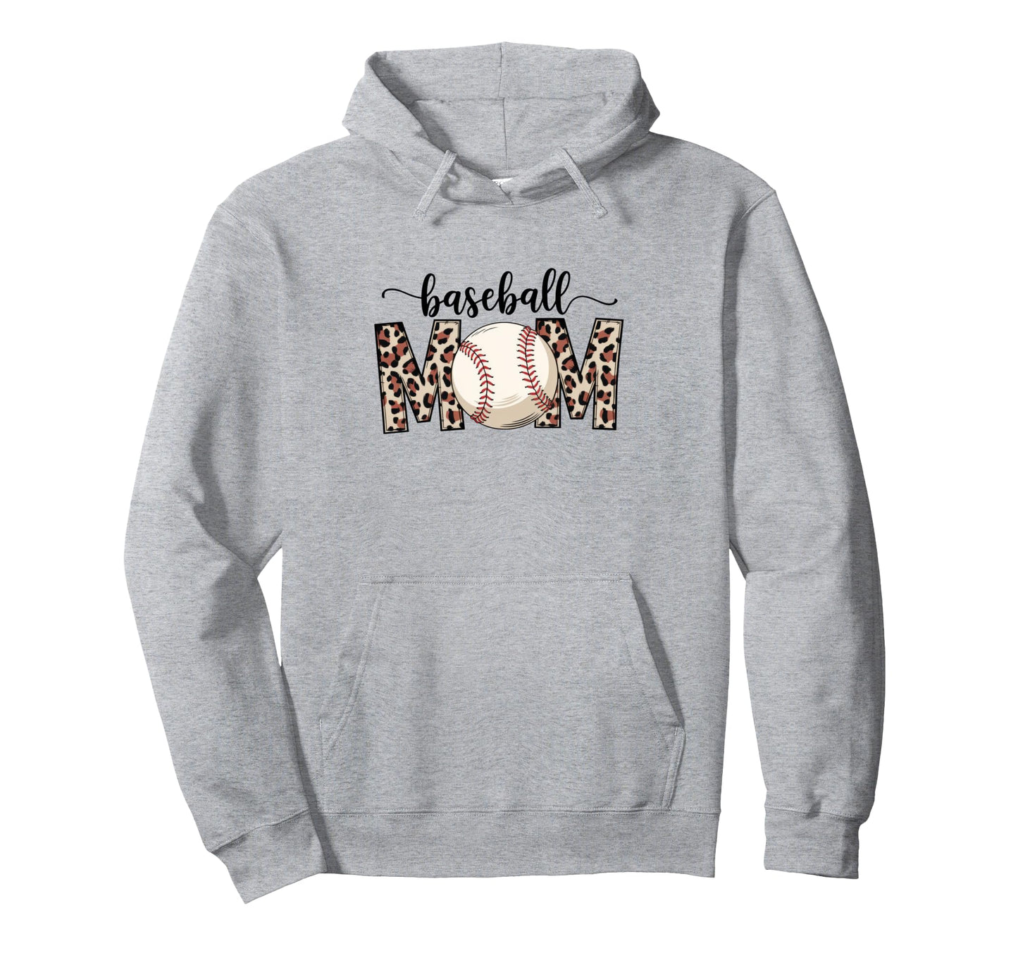 Leopard American Baseball Mom Mama Hoodie - Minimalist Print for Adults - T-Shirt, Sweatshirt, Hoodie